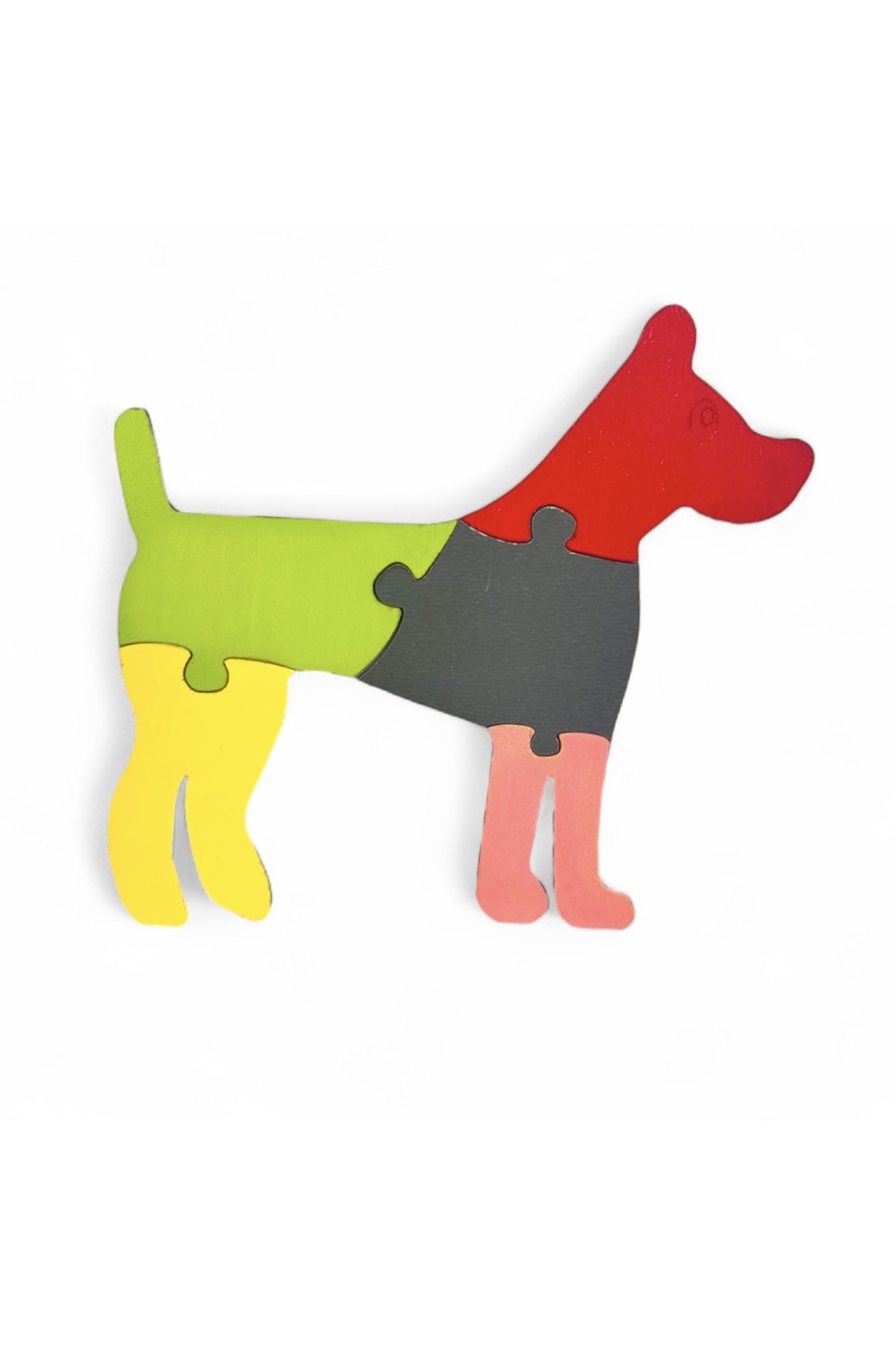 پازل ۵ تکه رنگارنگ ام‌دی‌اف با شکل سگ (بسته ۶ عددی)