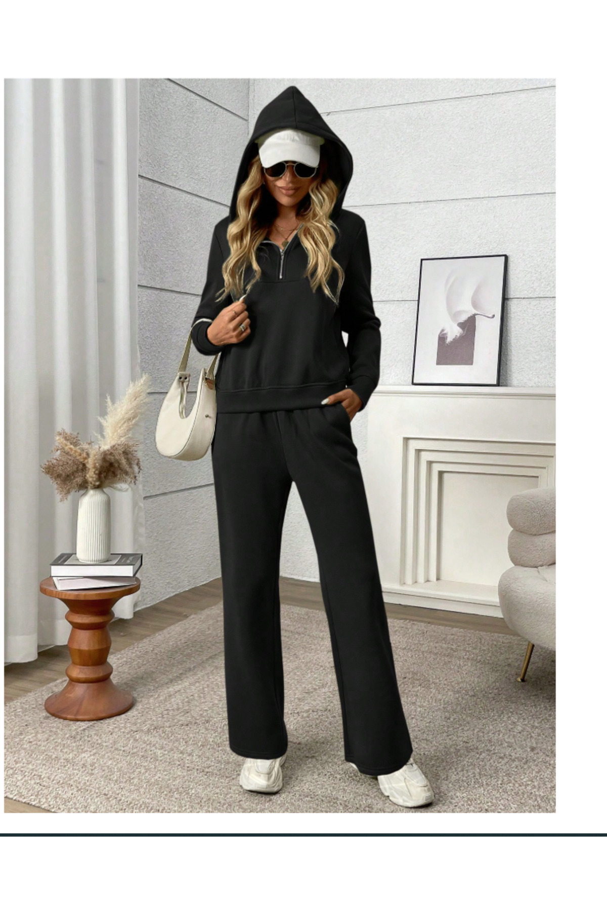 BERYY MODA Unisex Baggy Battal Büyük Beden Spor Giyim Kaliteli Bol Kesim Esnek Rahat Kumaş Eşofman Altı26095 görsel 5