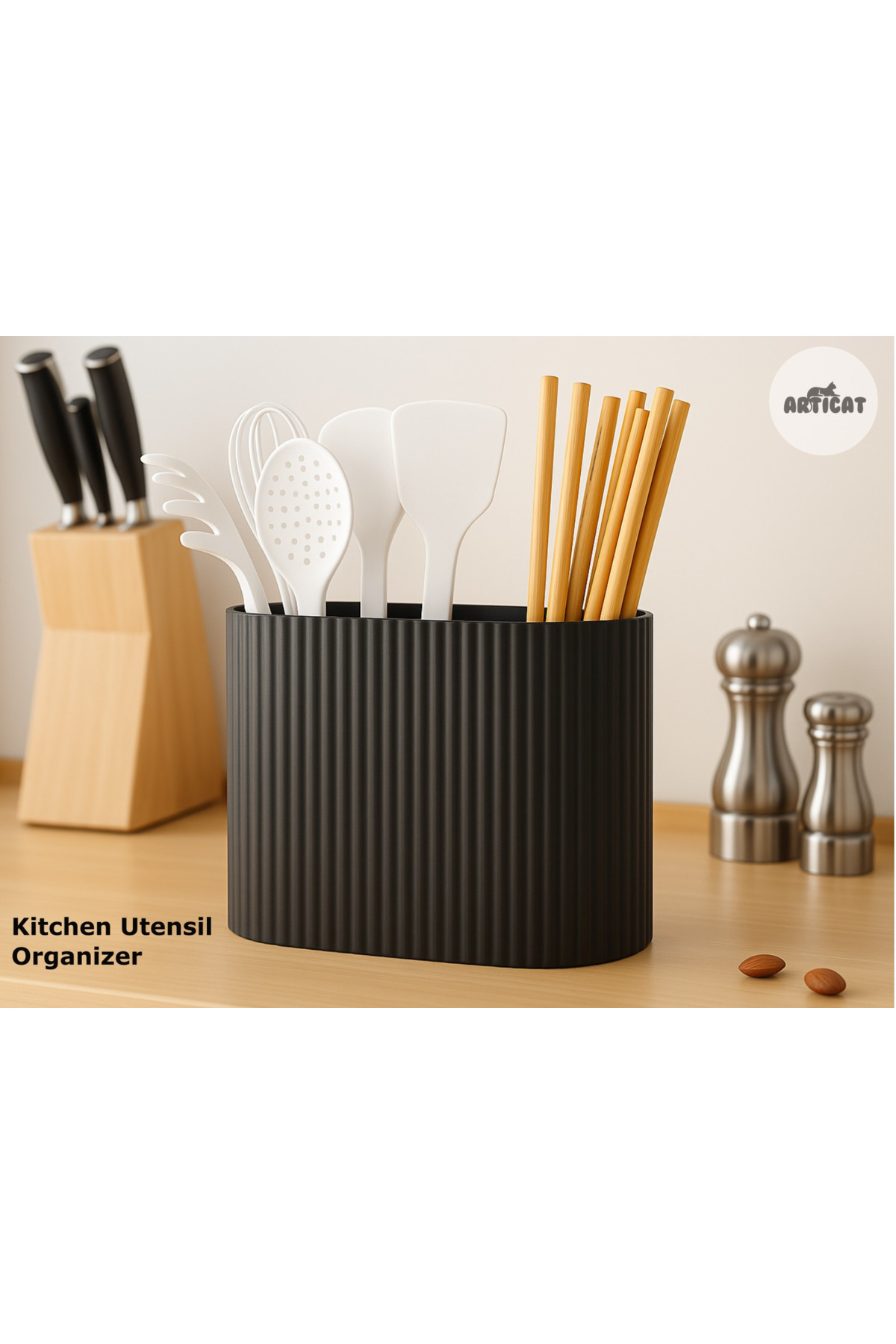 Mutfak Gereç Organizeri – Kaşık, Çatal, Bıçak ve Kepçe Düzenleyici (Organizer) 12 CM x 6 CM