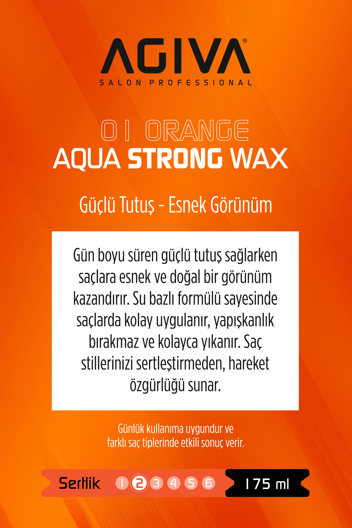 Orange Güçlü Tutuş ve Esnek Görünüm Sağlayan Wax - 175ML — 001-WAX-284 — تصویر 3 از 5