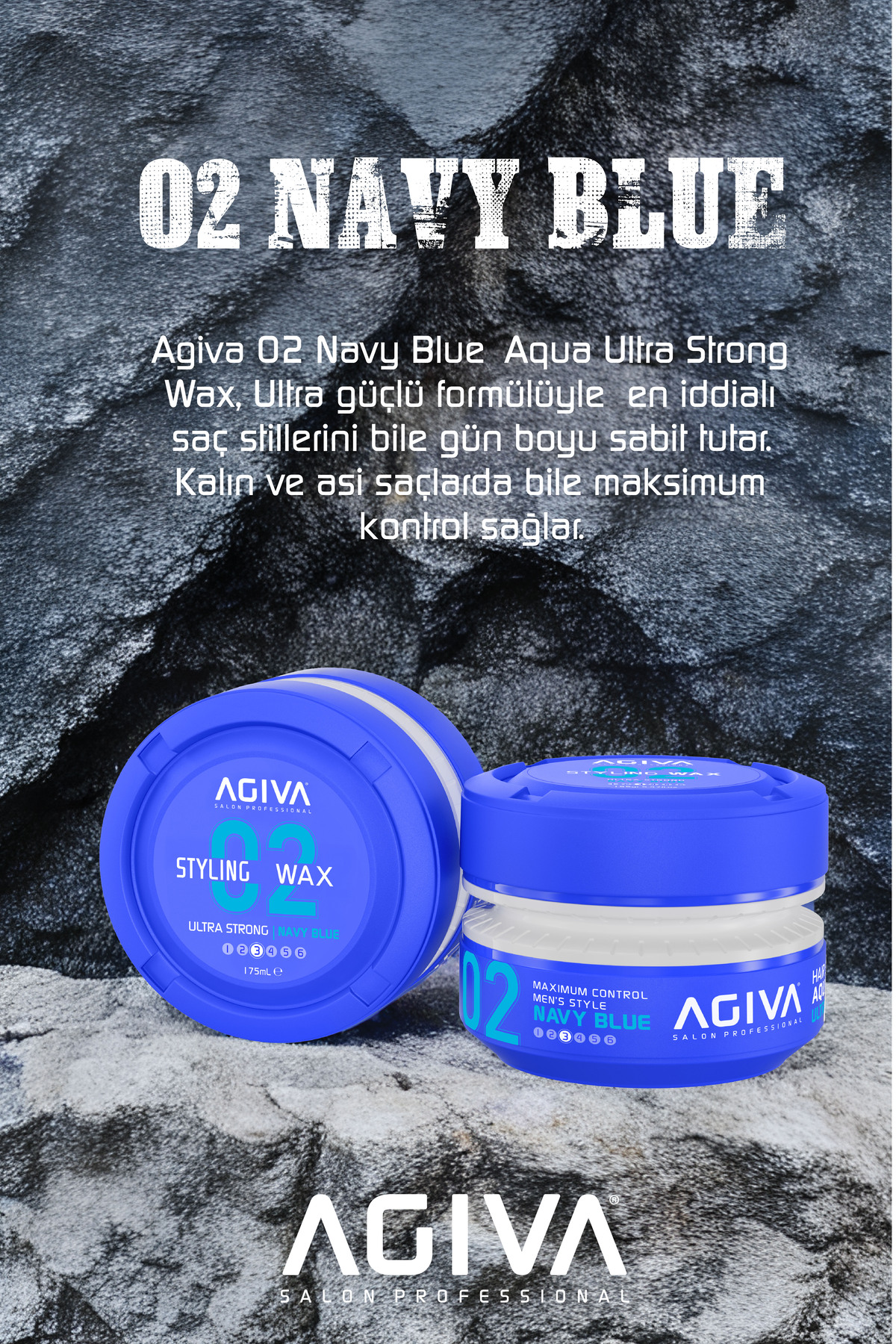 Navy Blue Ultra Tutuş ve Sert Görünüm Sağlayan Wax - 175ML — 001-WAX-285 — تصویر 2 از 5