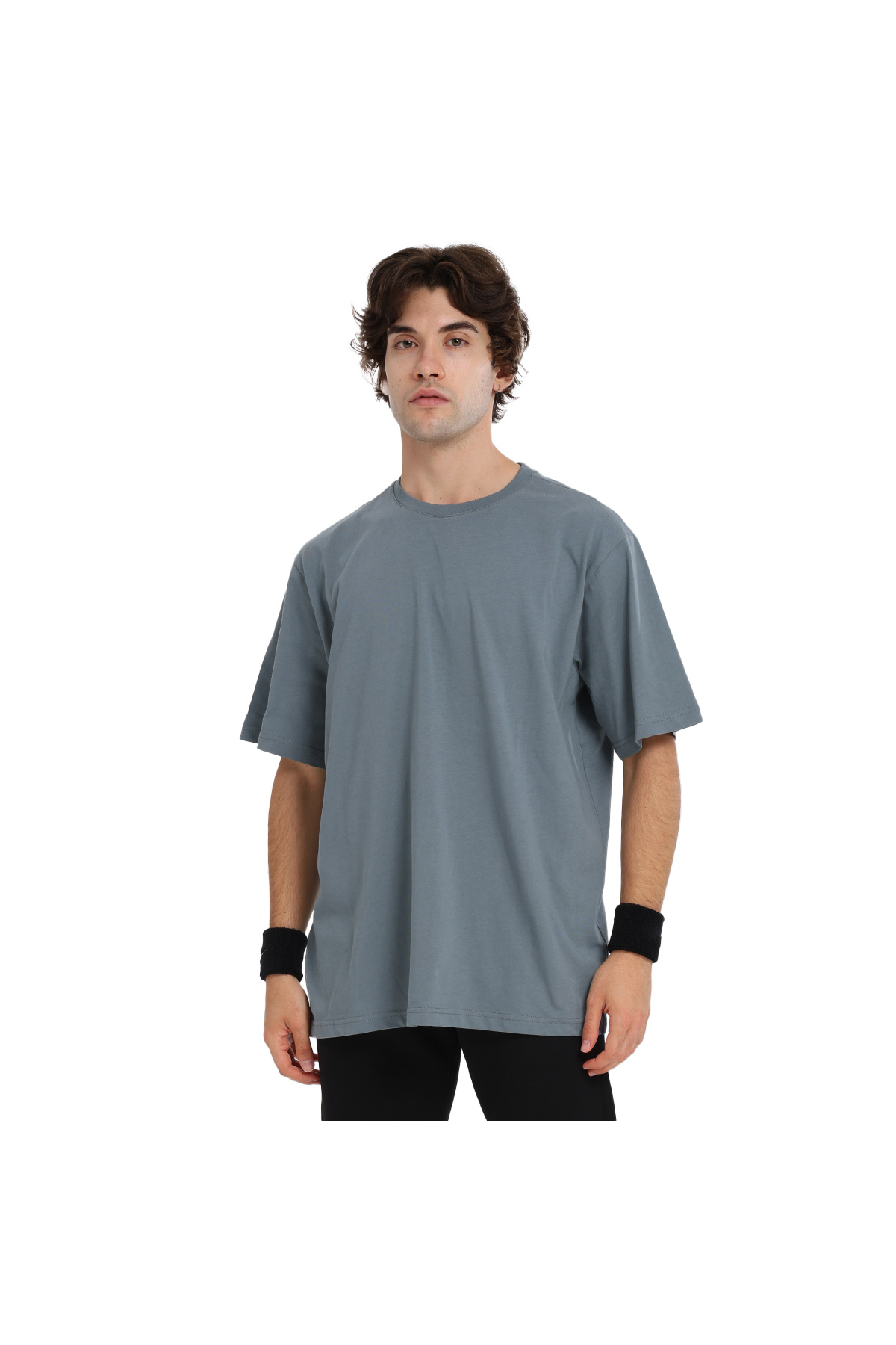Wink Oversize Erkek Gri Günlük Stil T-Shirt 25KE1024-GRI