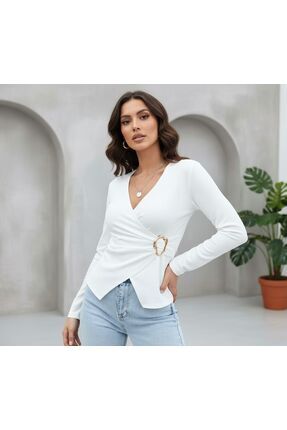 ns nirvana secret Kruvaze Uzun Kol Tokalı Bluz