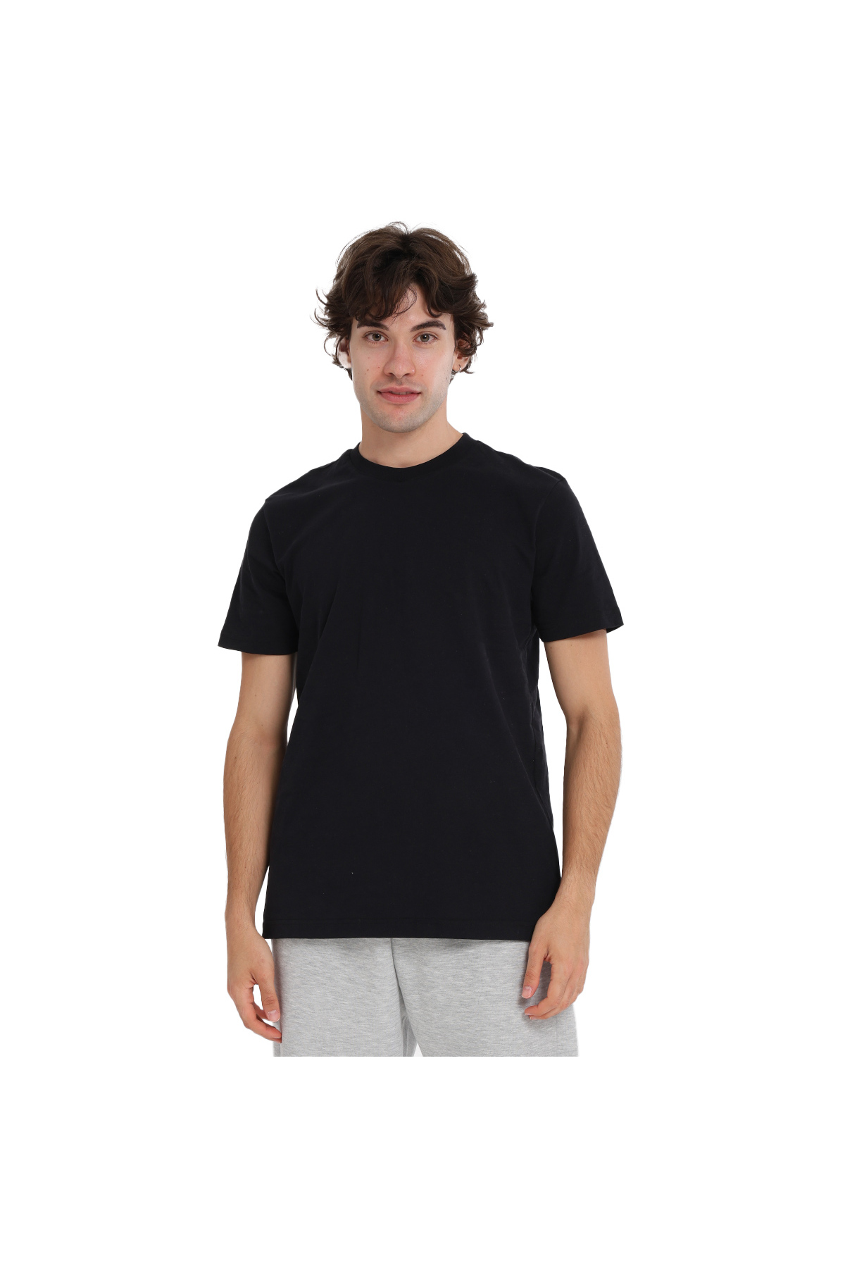 Bow Erkek Siyah Günlük Stil T-Shirt 25KE1016-SYH