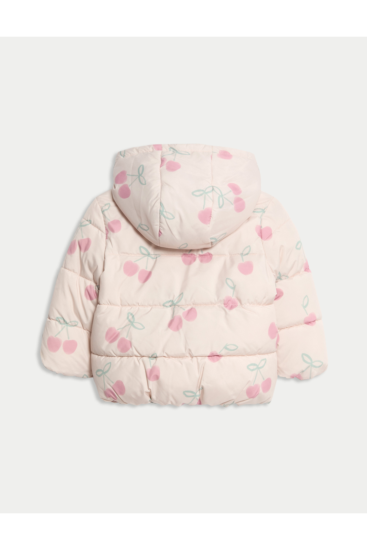Marks & Spencer Kiraz Desenli Hafif Kapitone Kapüşonlu Bebek Kabanı (0-3 Yaş) fotoğrafı 2 (önizleme)