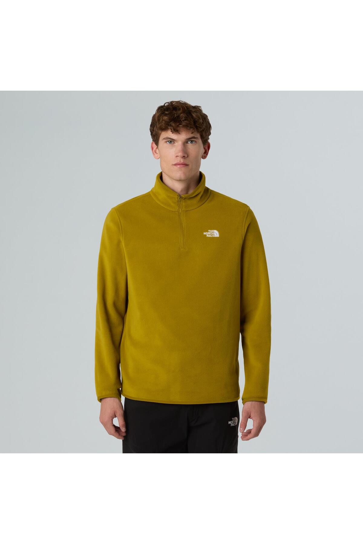 نورث فیس کاپشن پشمی قطبی Glacier با زیپ ۱/۴، NF0A8D0QBOG1 قهوه‌ای-XL