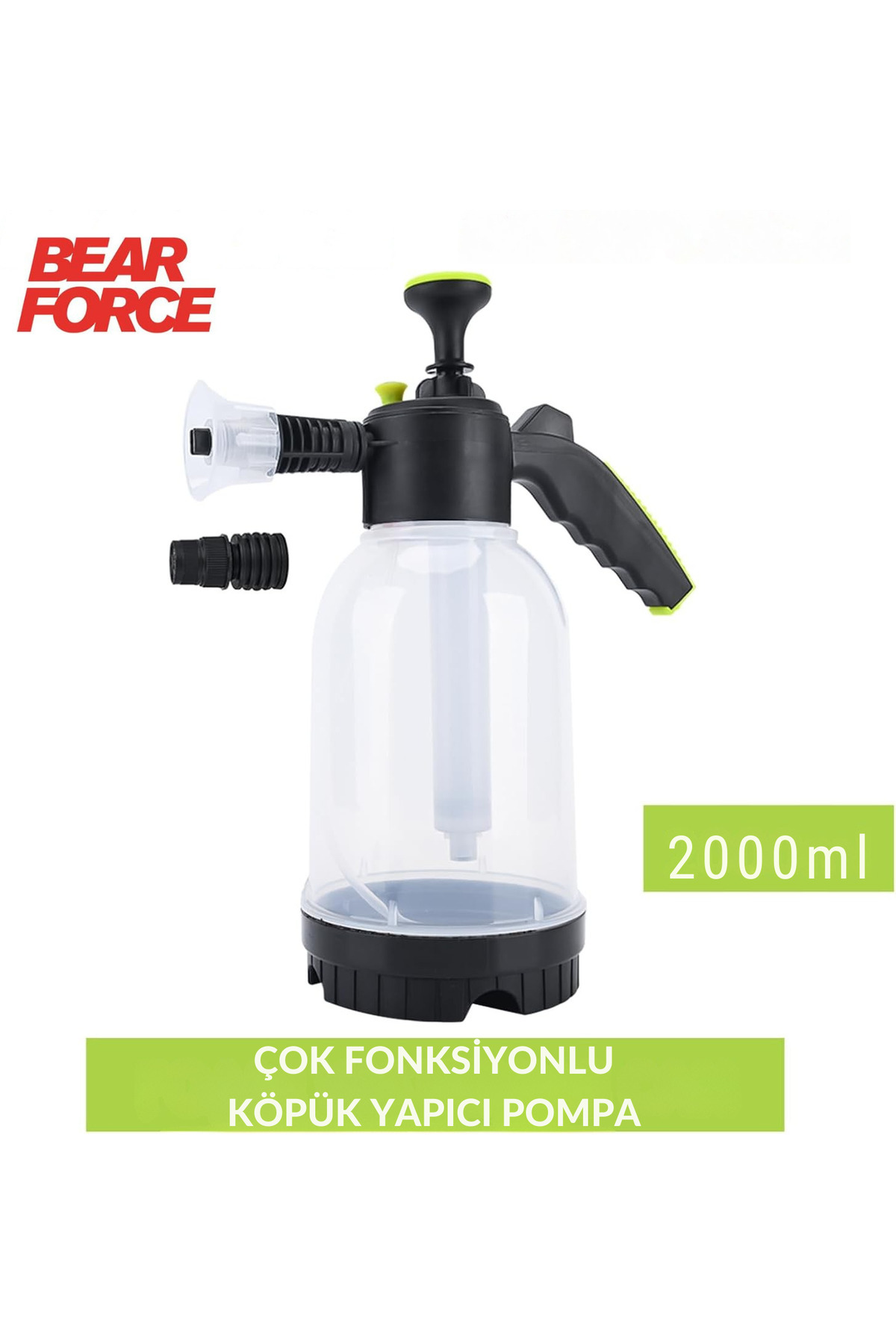 ROBEVE Bear Force Köpük Yapıcı Pompa 2 Litre Köpük Pompası Basınçlı El Pompası Araç Yıkama Şeffaf