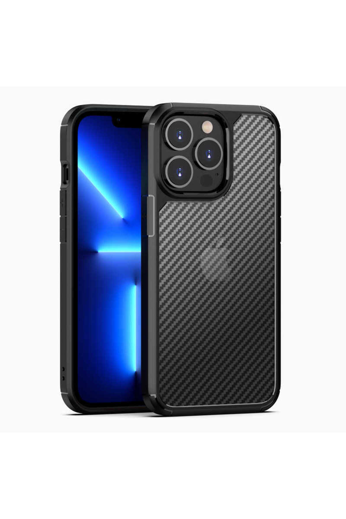 iPhone 13 Pro Uyumlu TYGO İnoks Kılıf-Siyah