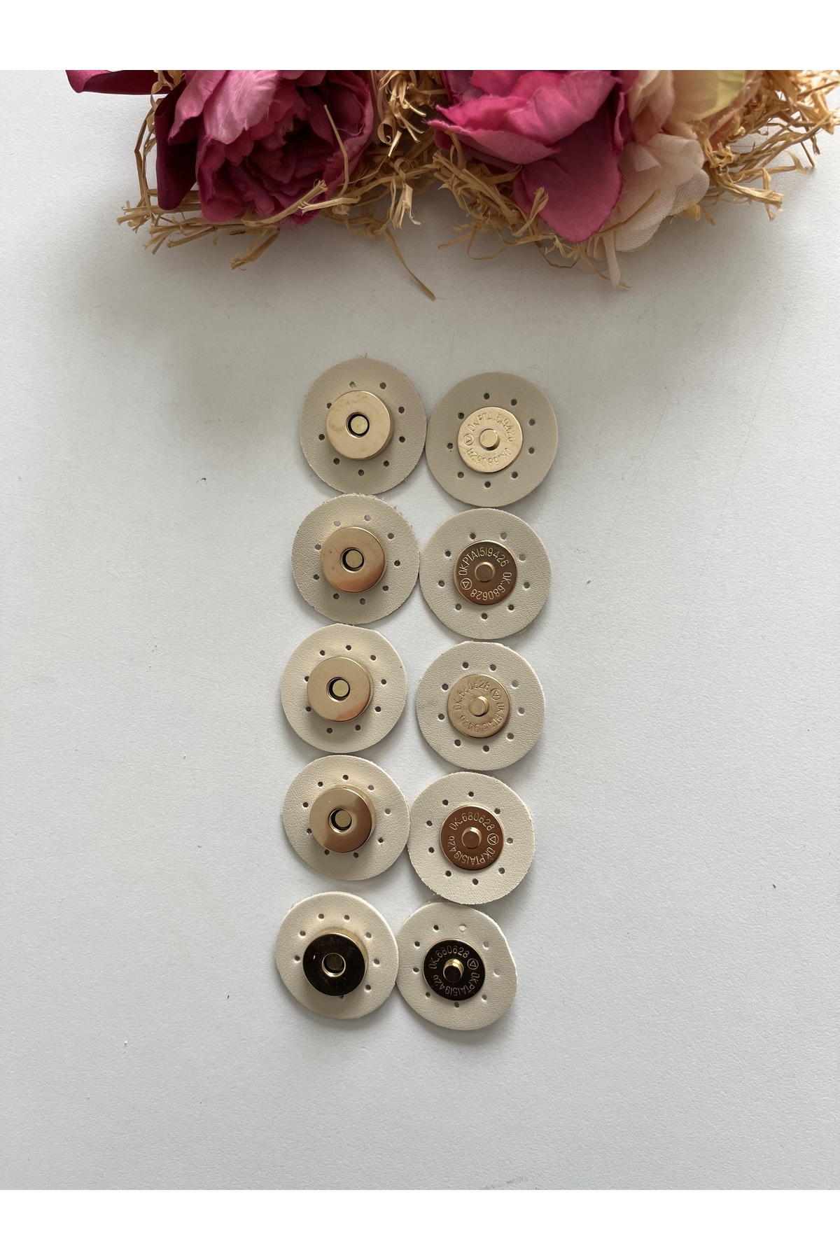 zg hobi aksesuar Five-Piece Leather Magnet for Knitted Bags - Five ...