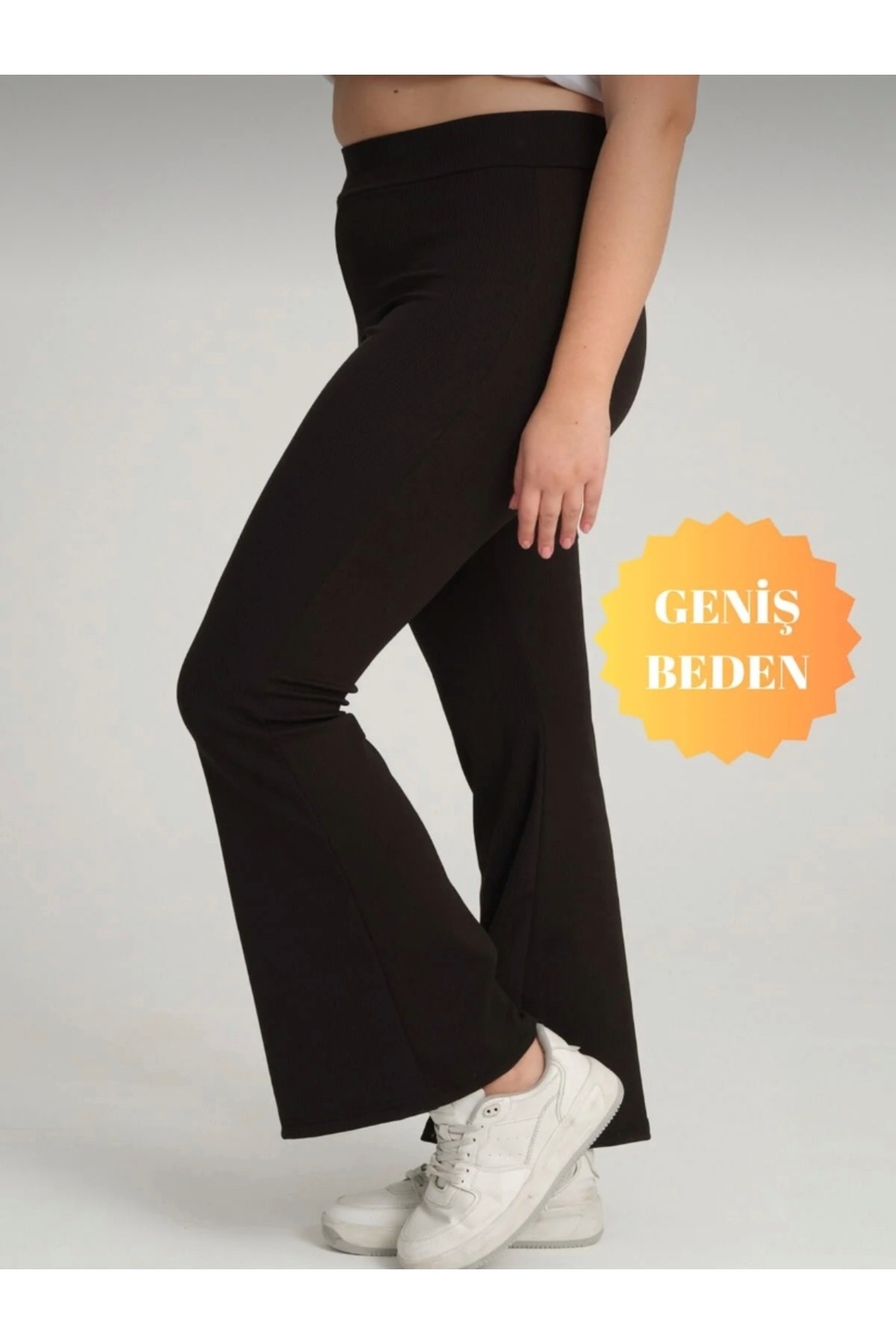 PUQHQA Büyük Beden Fitilli İspanyol Paça Yüksek Bel Toparlayıcı Tayt