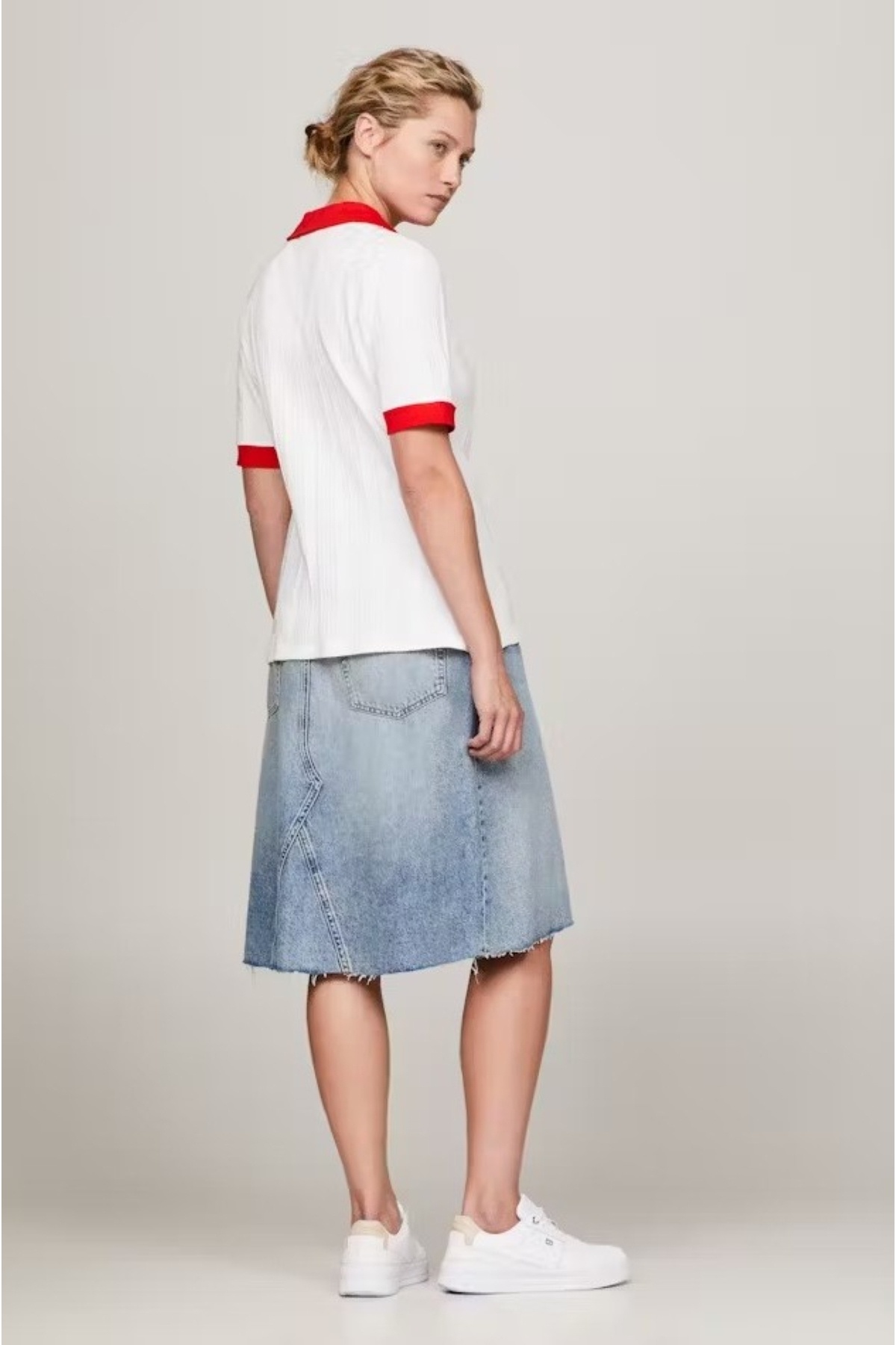 پولوشرت زنانه یقه پلو | تامی هیلفیگر Tommy Hilfiger ww0ww40604prs TR - تصویر 3