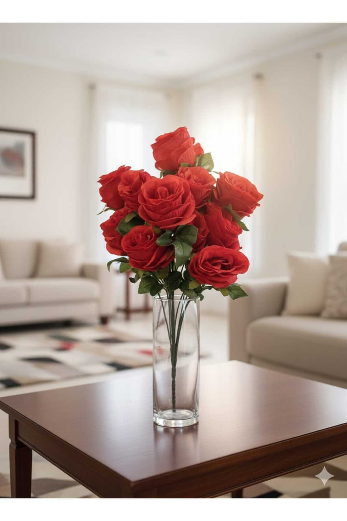 12 HEAD RED MULTILAYER ROSE BUNDLE HOME VASE SPECIAL DAY CHRISTMAS