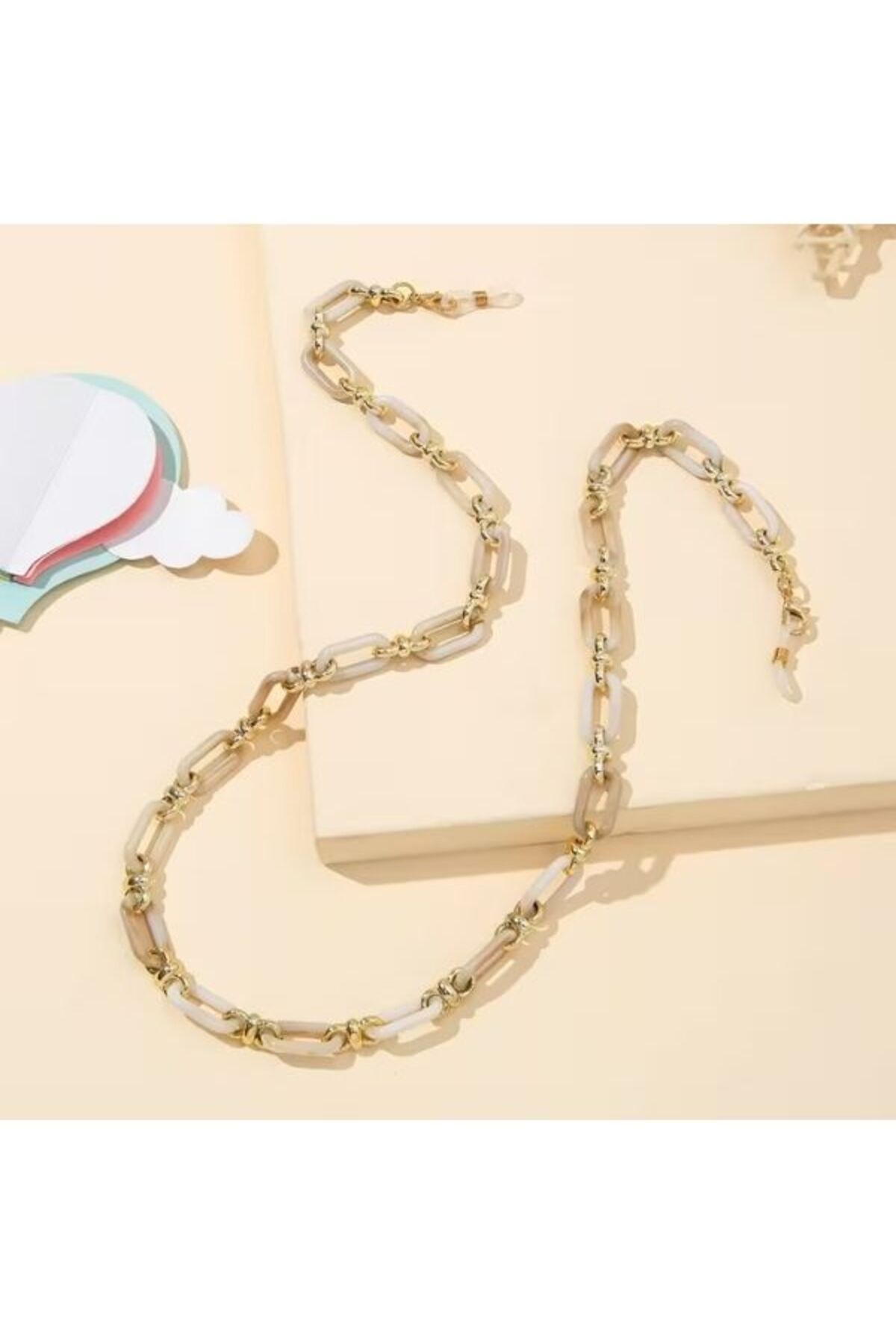 Zarif Seçkiler Gözlük Zinciri (Bej)