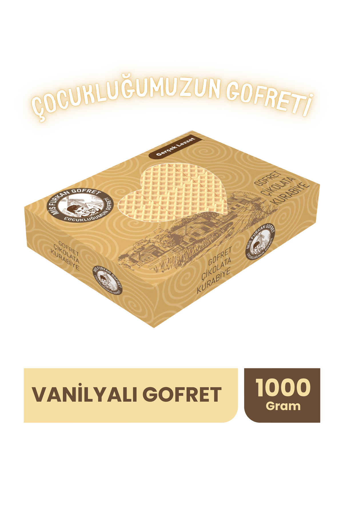 Mis Furkan Gofret Nostalji Sütlü Vanilyalı Gofret 1000 Gr