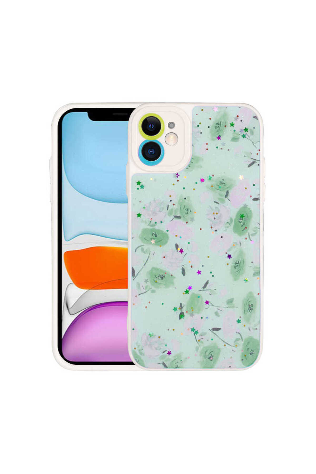 iPhone 11 Uyumlu Kamera Korumalı Sert Desenli LCKC Pami Kılıf-NO3