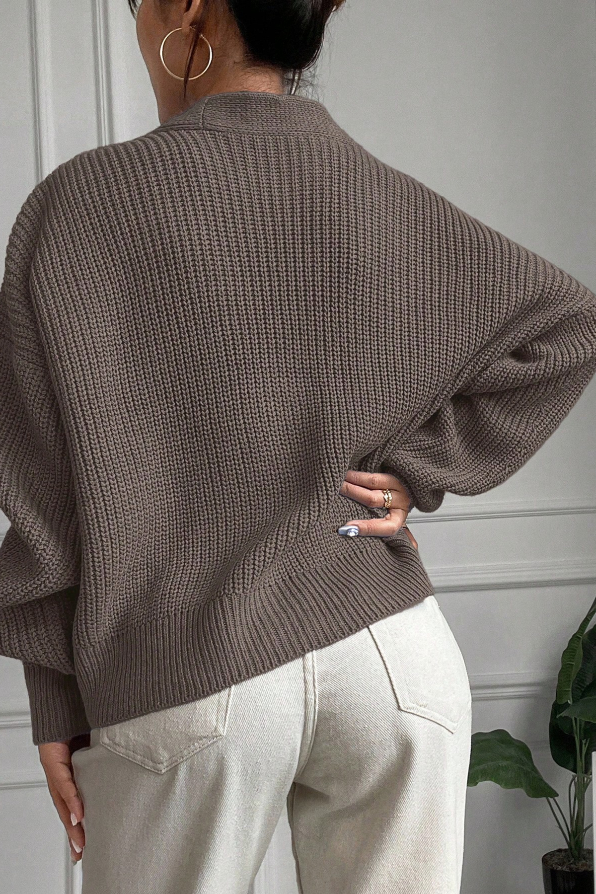 H&E LUXURY DESIGN  Kadın Yumuşak Dokulu Üç Düğmeli Triko Hırka - Görsel 5