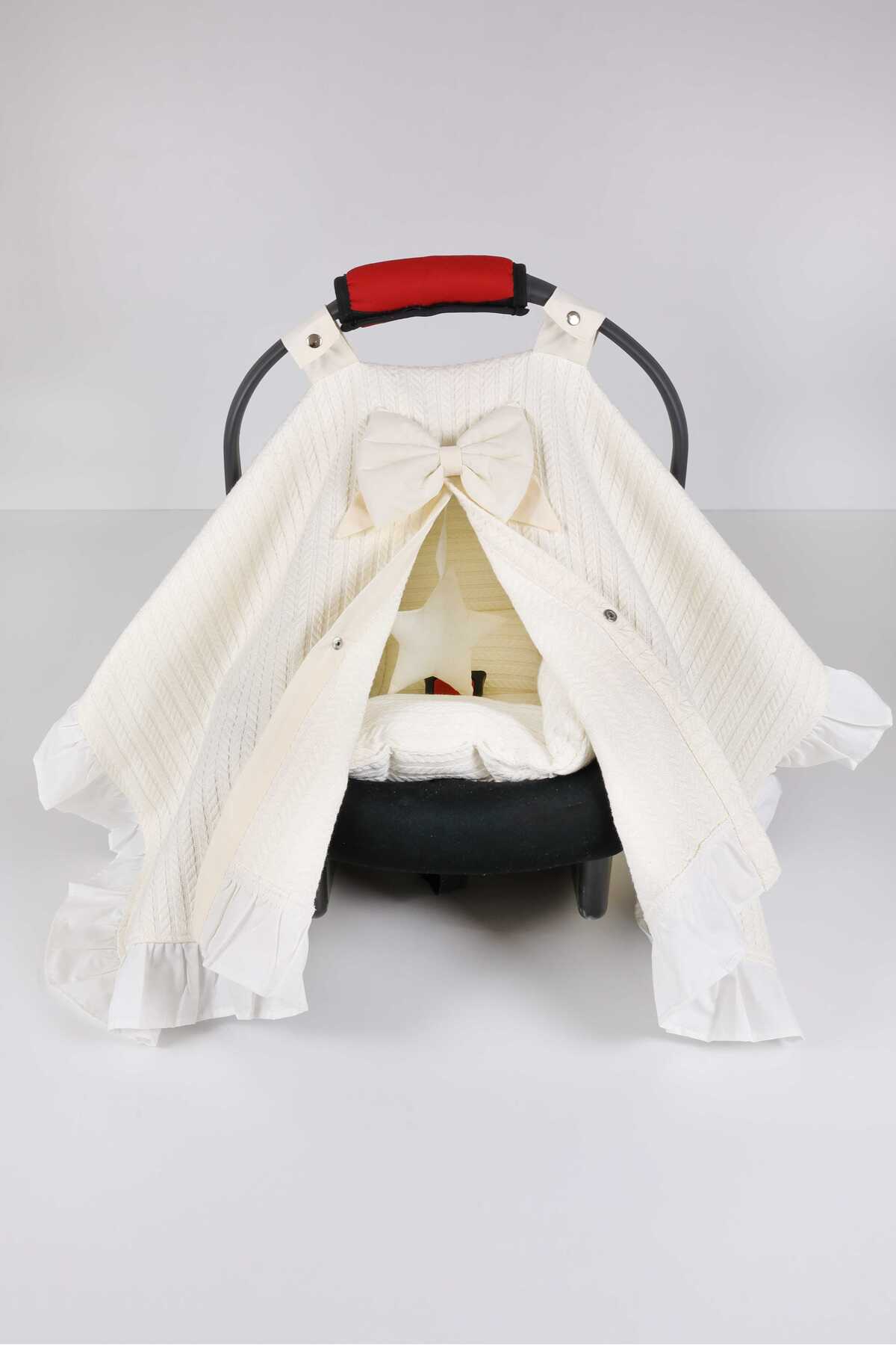 Umaybebek Puset Örtüsü, Puset Minderi, 2 Parça, Örgü pike, %100 pamuk kumaş, Seyahat arkadaşı - Bel Destekli fotoğrafı 4 (önizleme)