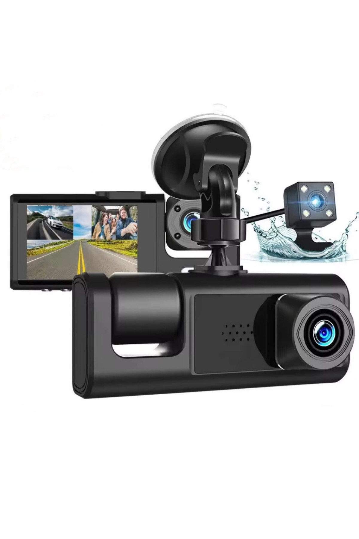 XİRA 3 Kameralı Araç Kamerası – Ön, İç ve Arka | Full HD 1080P