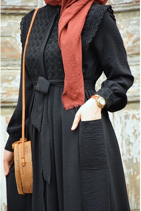 EMİNOS BUTİK Fistolu Zarif Ferace