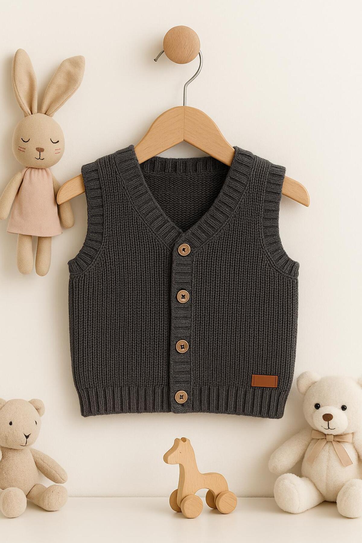 meriç bebe - bütün çocuklar melektir. mrc Erkek Çocuk Selanik Örgü Yelek – Esnek ve Şık – 0-5 Yaş fotoğrafı 4 (önizleme)