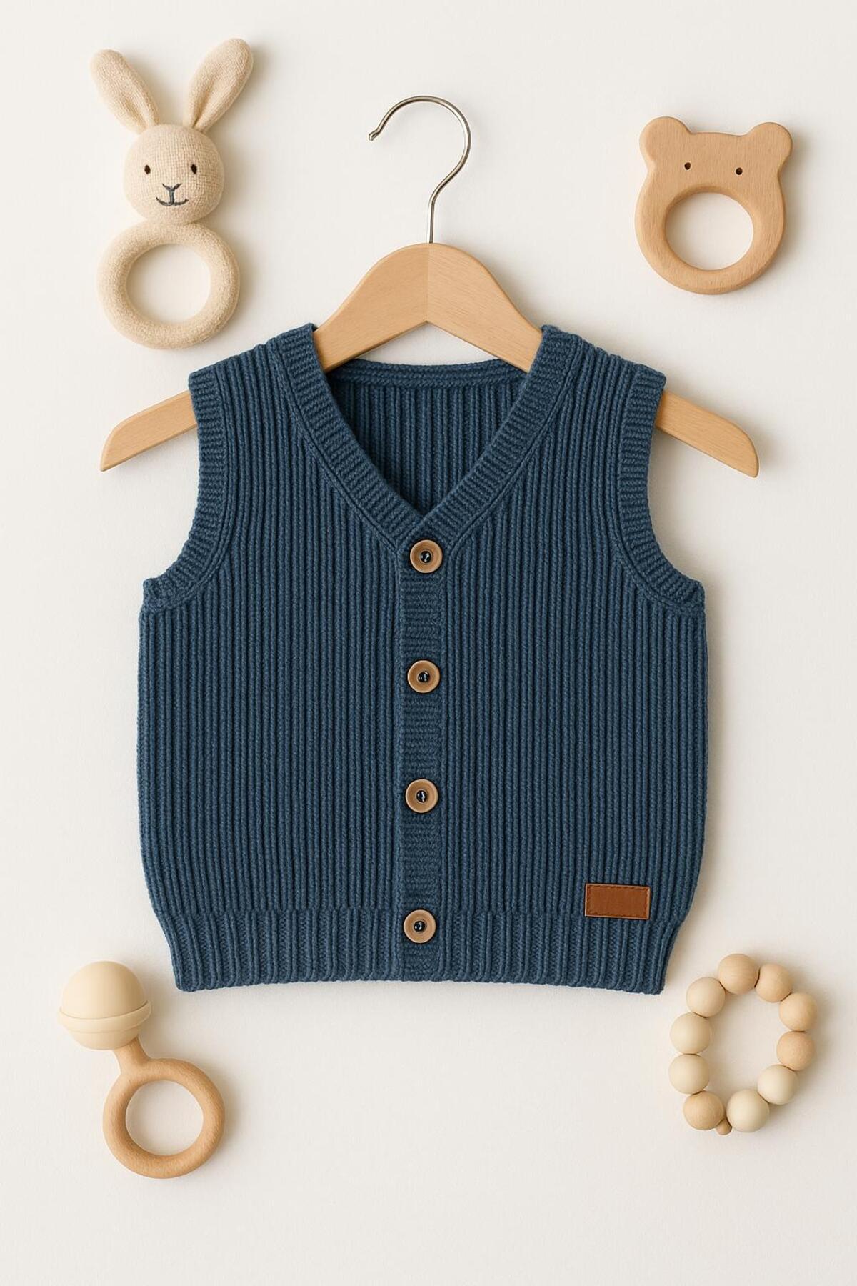 meriç bebe - bütün çocuklar melektir. mrc Erkek Çocuk Selanik Örgü Yelek – Esnek ve Şık – 0-5 Yaş fotoğrafı 7 (önizleme)