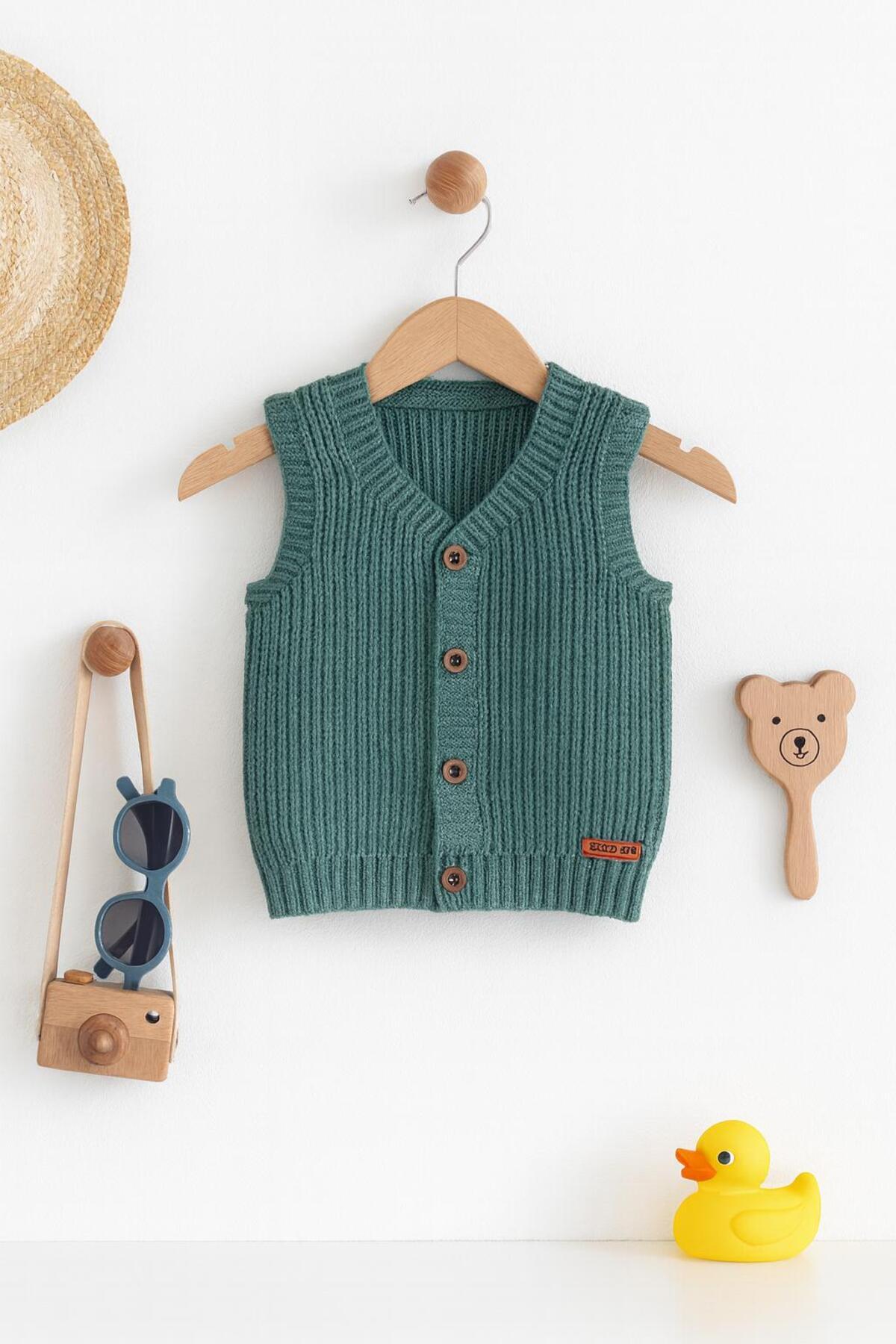 meriç bebe - bütün çocuklar melektir. mrc Erkek Çocuk Selanik Örgü Yelek – Esnek ve Şık – 0-5 Yaş fotoğrafı 4 (önizleme)