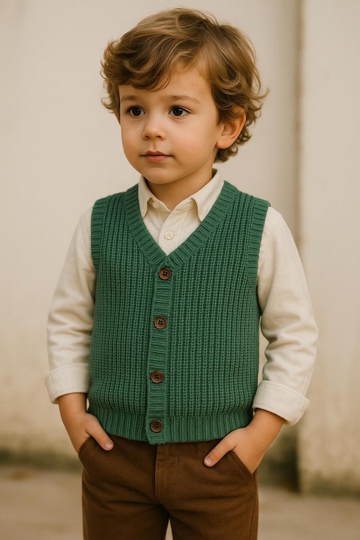 meriç bebe - bütün çocuklar melektir. mrc Erkek Çocuk Selanik Örgü Yelek – Esnek ve Şık – 0-5 Yaş fotoğrafı 6 (önizleme)