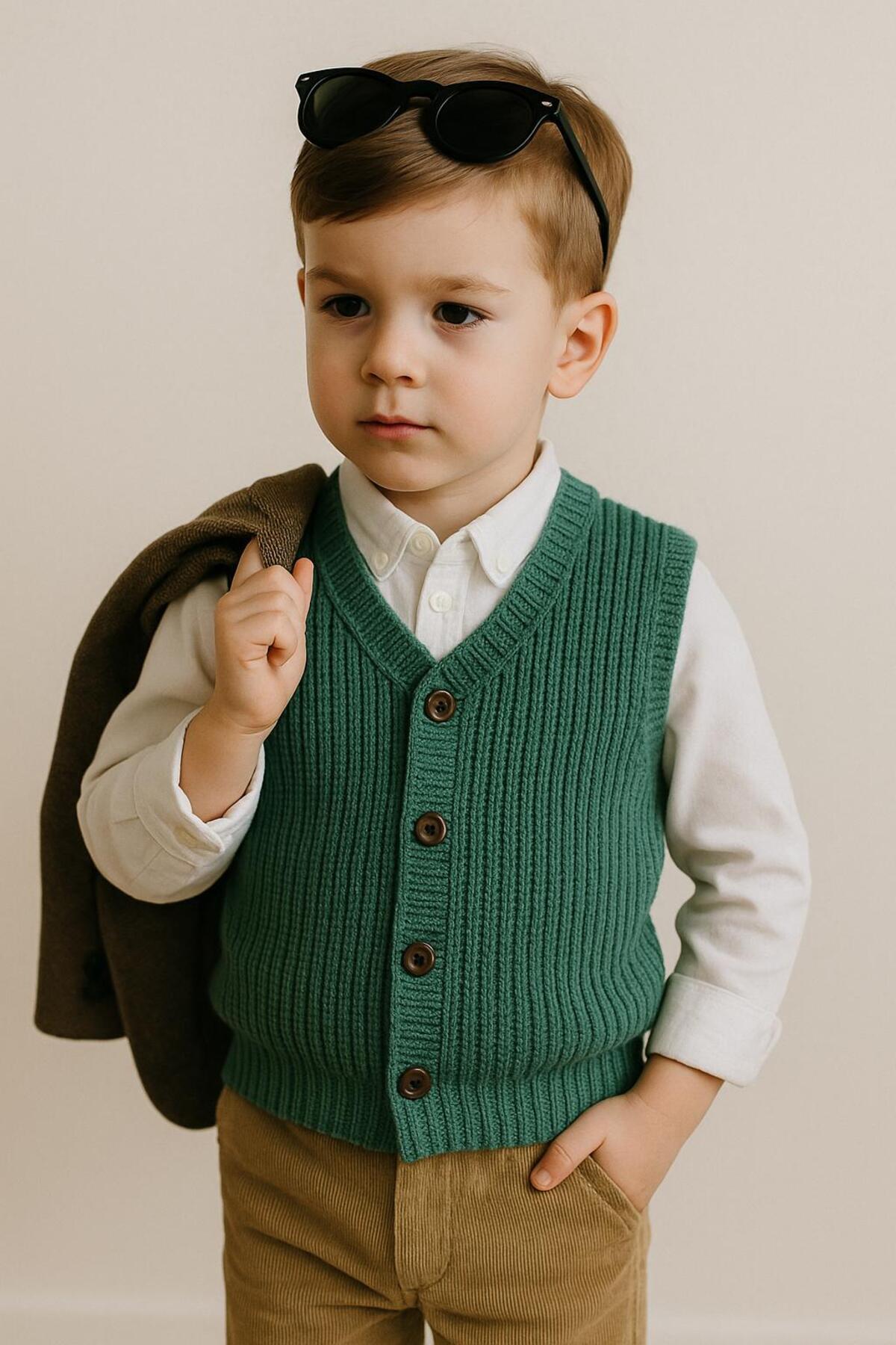 meriç bebe - bütün çocuklar melektir. mrc Erkek Çocuk Selanik Örgü Yelek – Esnek ve Şık – 0-5 Yaş fotoğrafı 5 (önizleme)