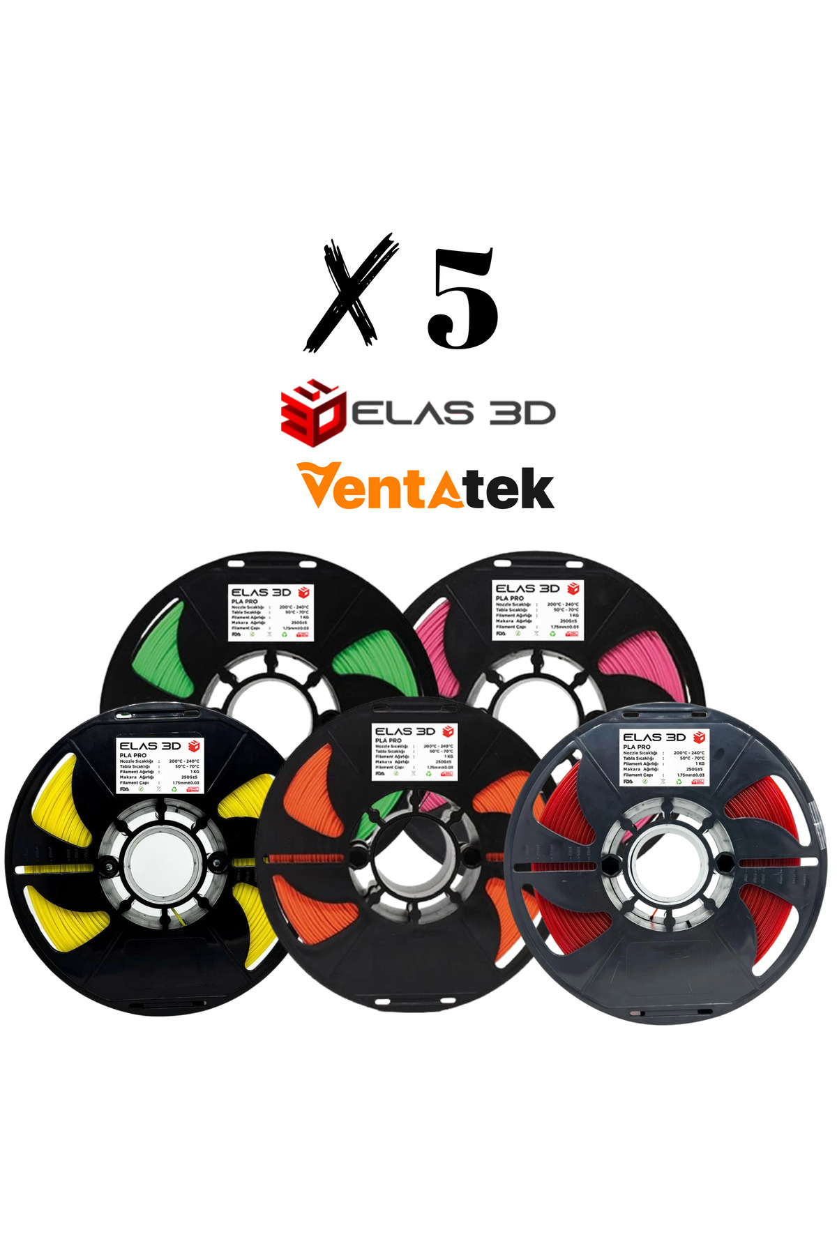 ELAS3D Elas 3D Pla Pro Filament 1.75mm 5 Kg Avantajlı Paket