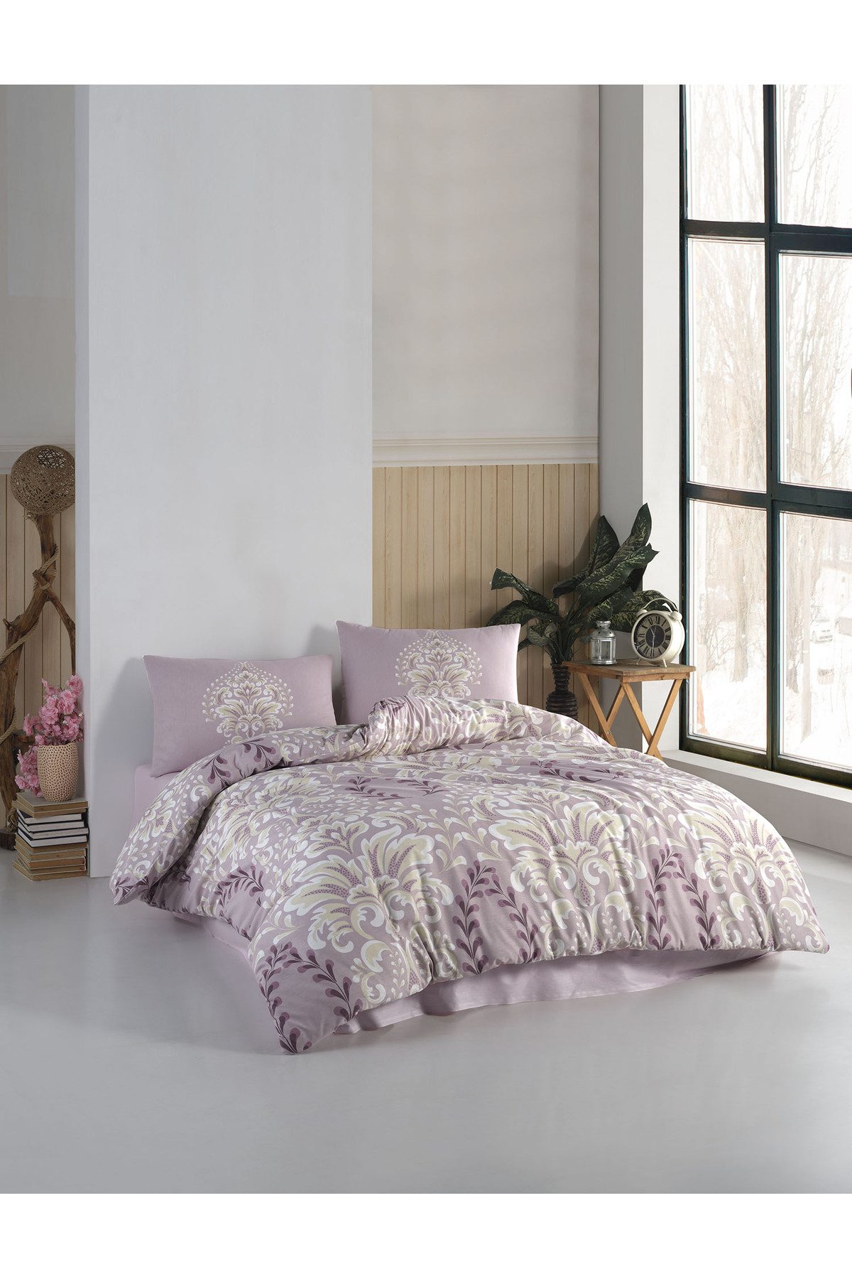 Crystal Ranforce Double Duvet Cover Set | 100% Cotton | 57 Strands | 4 Pieces | Luxury Box