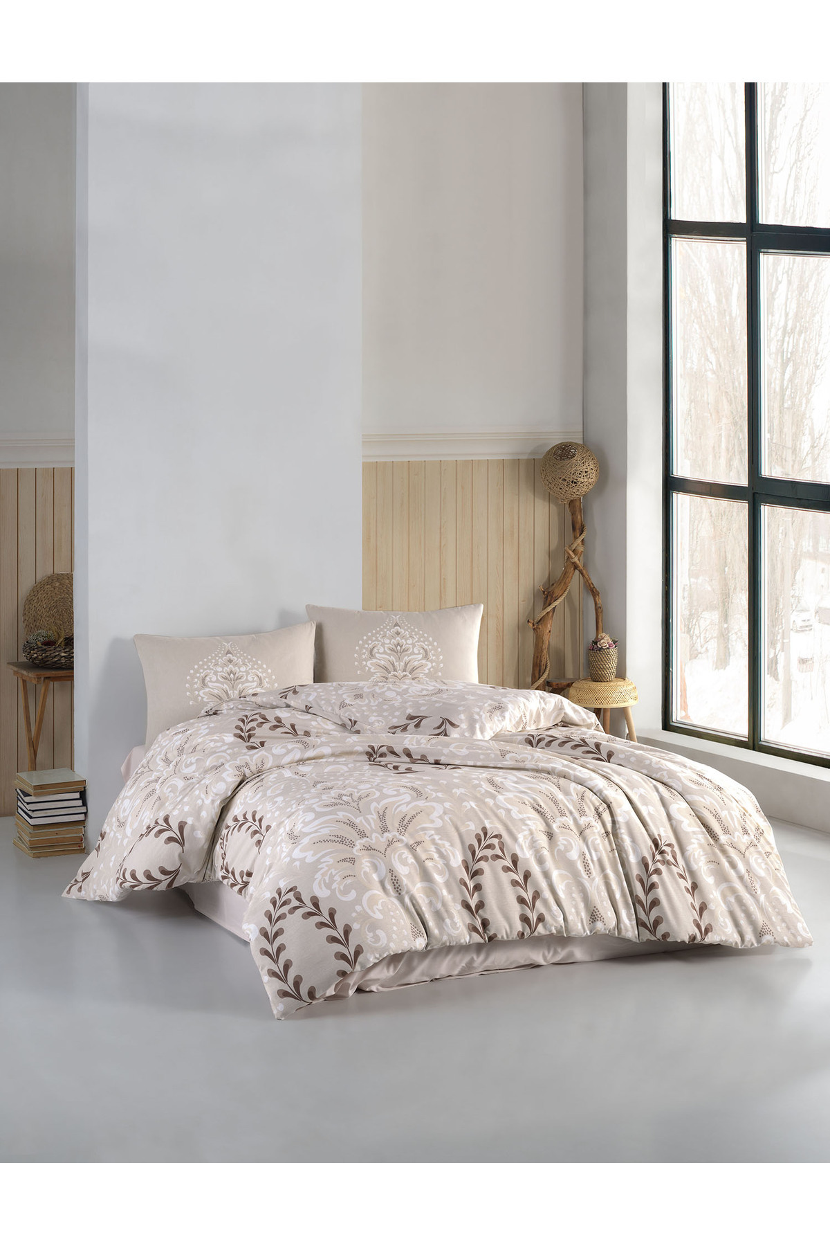 Crystal Ranforce Double Duvet Cover Set | 100% Cotton | 57 Strands | 4 Pieces | Luxury Box