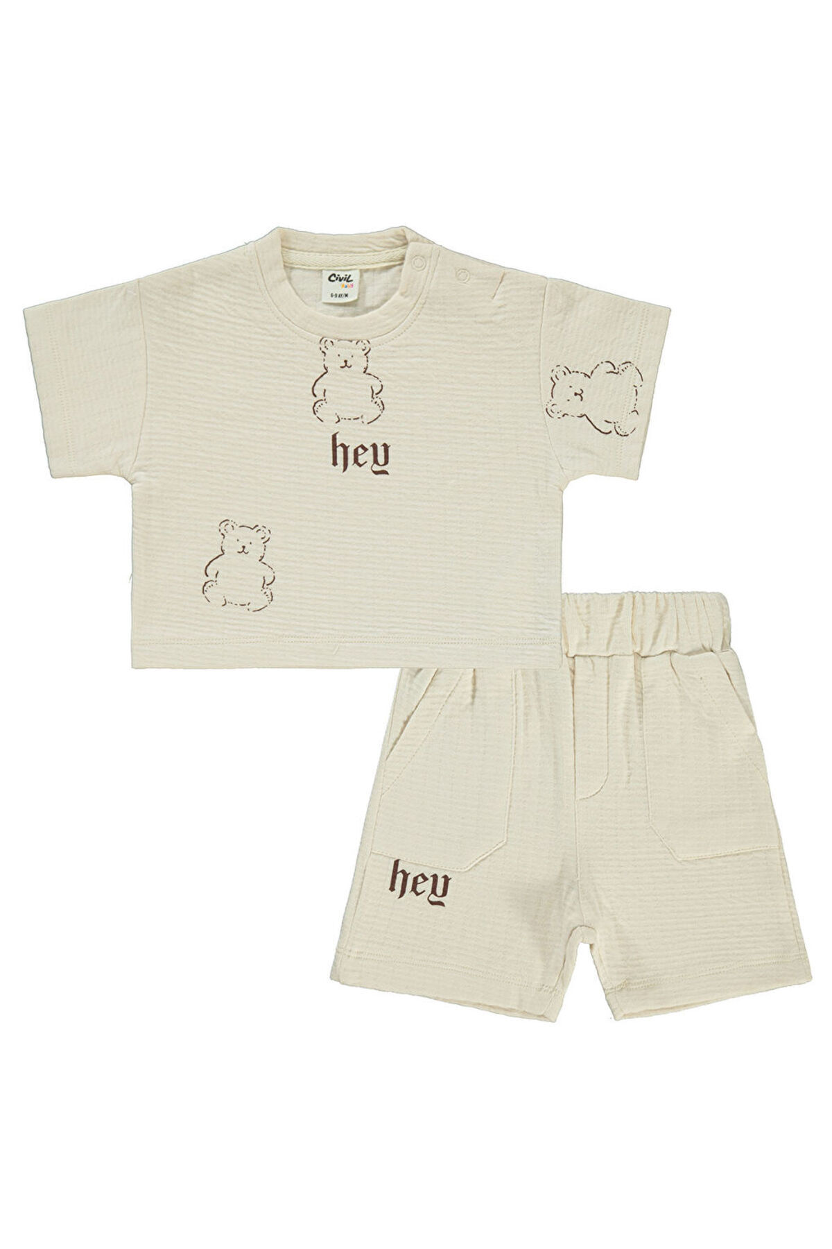 LC Waikiki Baby Erkek Bebek Şortlu 6-18 Ay Bej