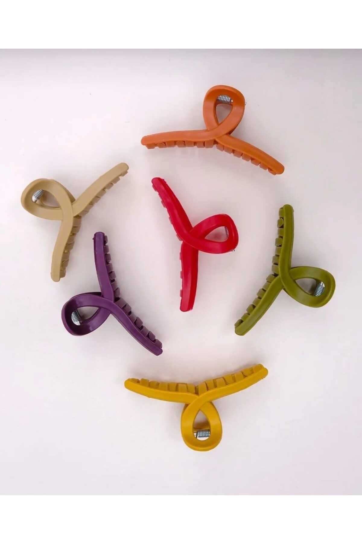 Genel Markalar Canlı Renkli Fiyonk Mandal Toka Orta Boy 6 cm görsel 2