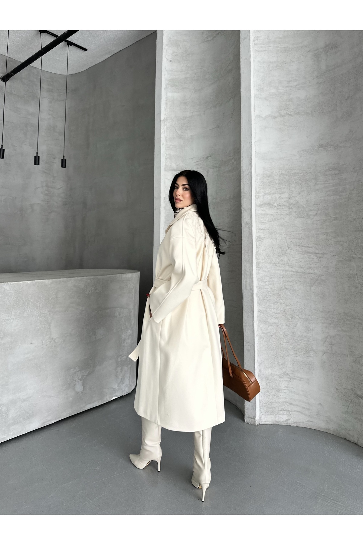 Fashionbox kadın premıum kalite oversize astarlı kaban 25105 görsel 7