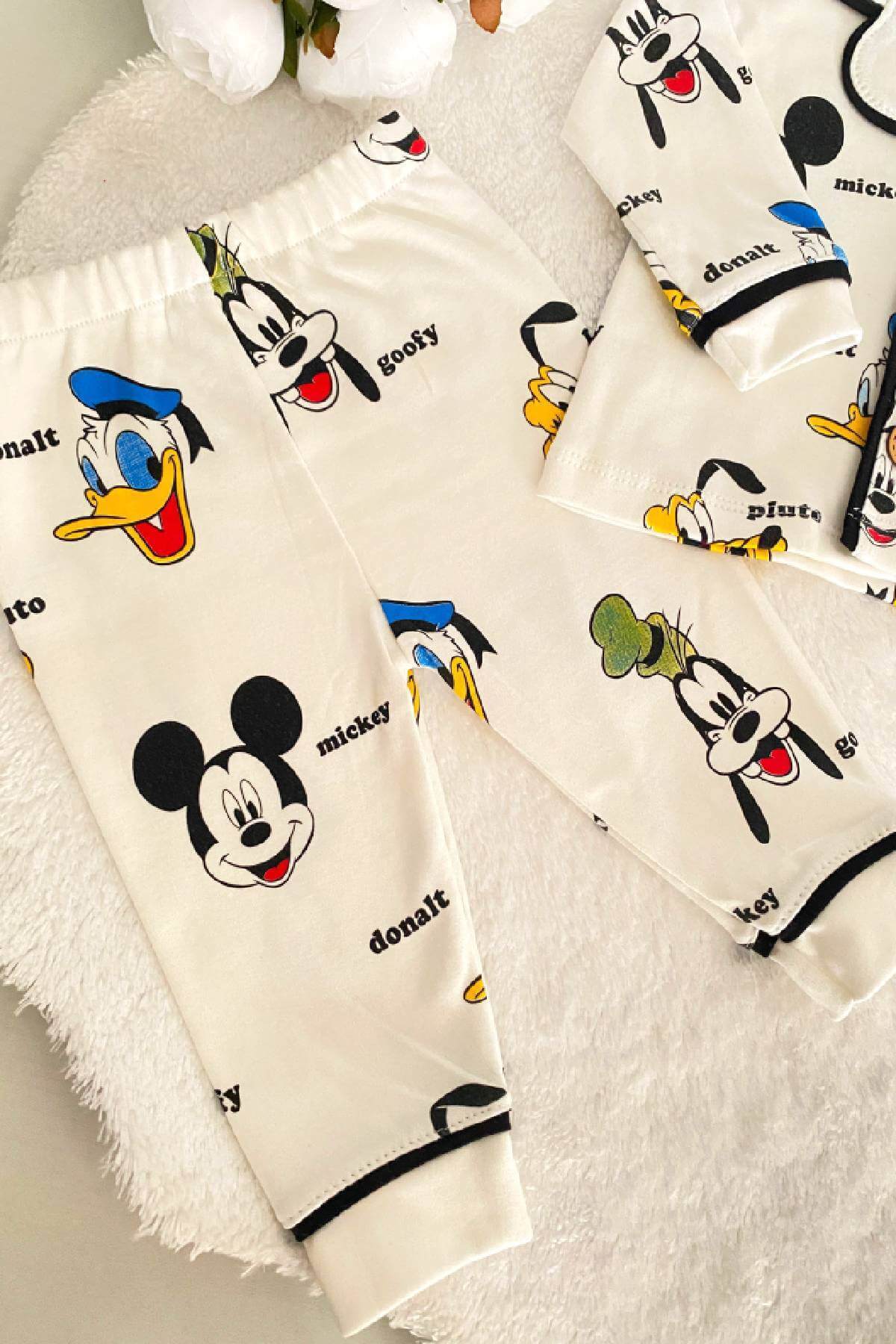 BabyWings Kız Erkek Unisex Lüx Alt-Üst 2 Parça Desenleri Canlı Pamuklu Pijama Takımı fotoğrafı 4 (önizleme)