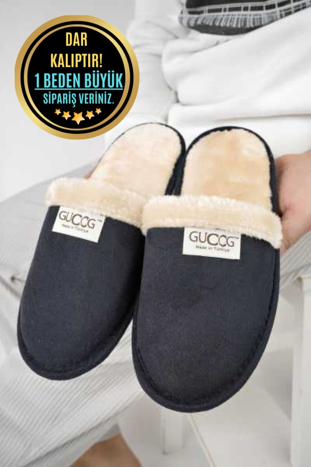 Modafırsat  3’lü Paket Erkek Terlik Günlük Ev Terliği Misafir Çeyiz Bohça Damat 3lü Terlik Seti - Görsel 4