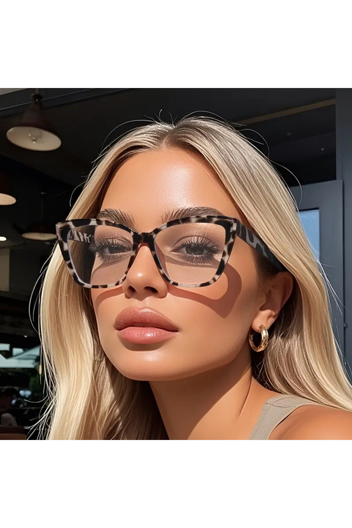 Safari Kadın Kedi Gözü Şeffaf Çerçeveli Gözlük – Moda ve Ofis Kullanımı İçin