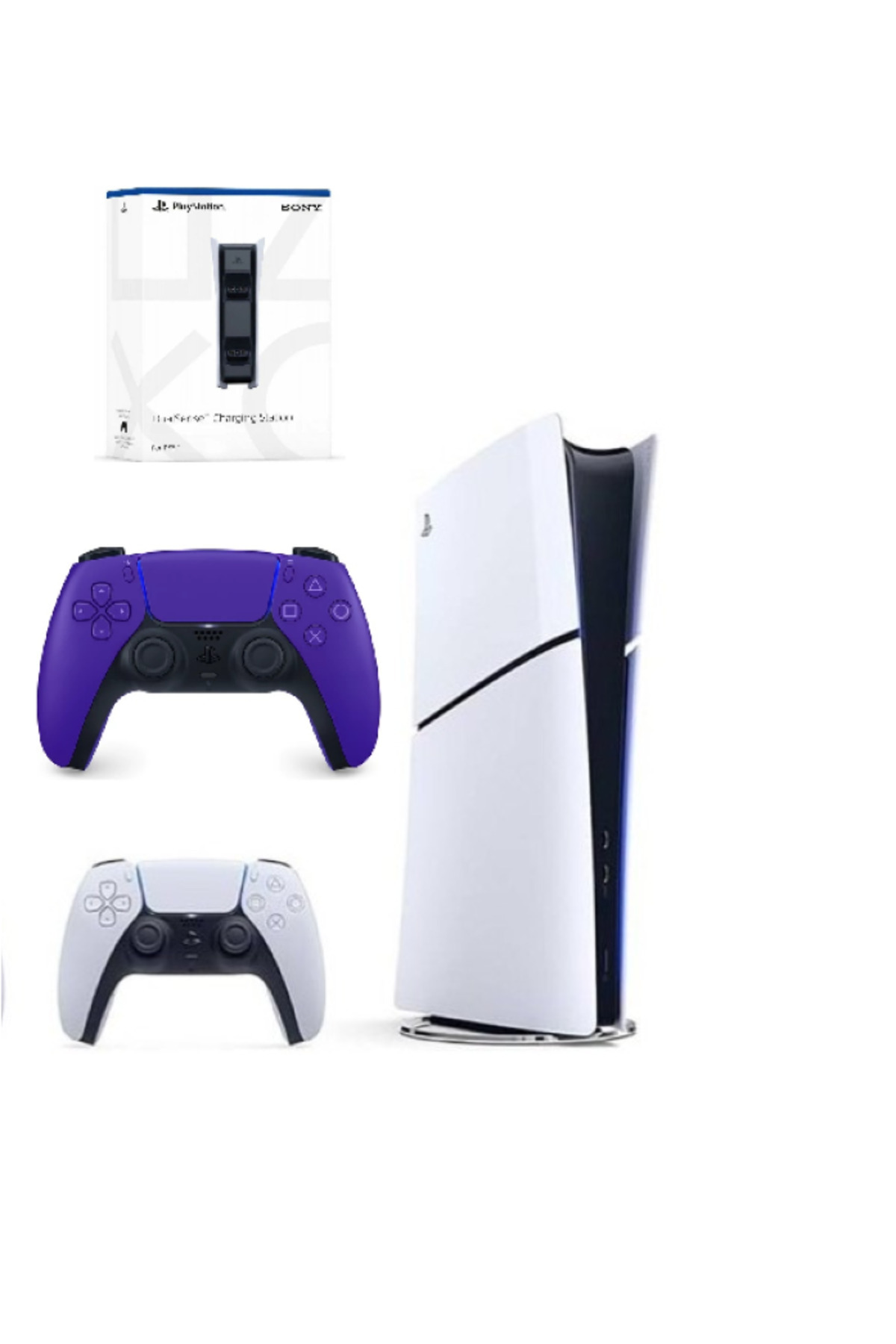 Sony Playstation 5 Slim Dijital+ 2.kol Dualsense Mor +Şarj İstasyonu (İthalatçı Garantili)