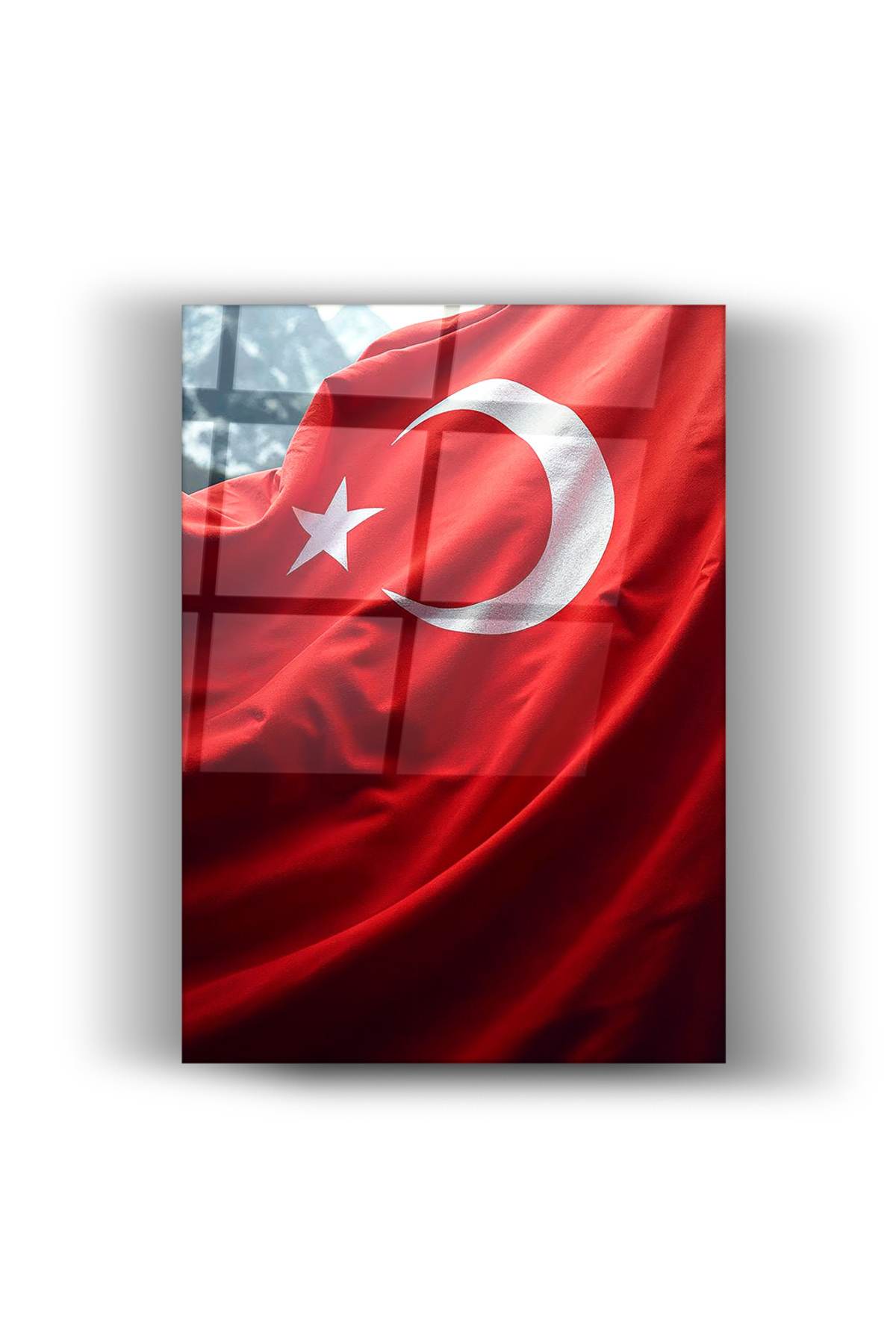 Türk Bayrağı Figürlü Cam Tablo – Vatan ve Millet Sevgisinin Sembolü-Ev-Ofis-Okul Dekorasyonu
