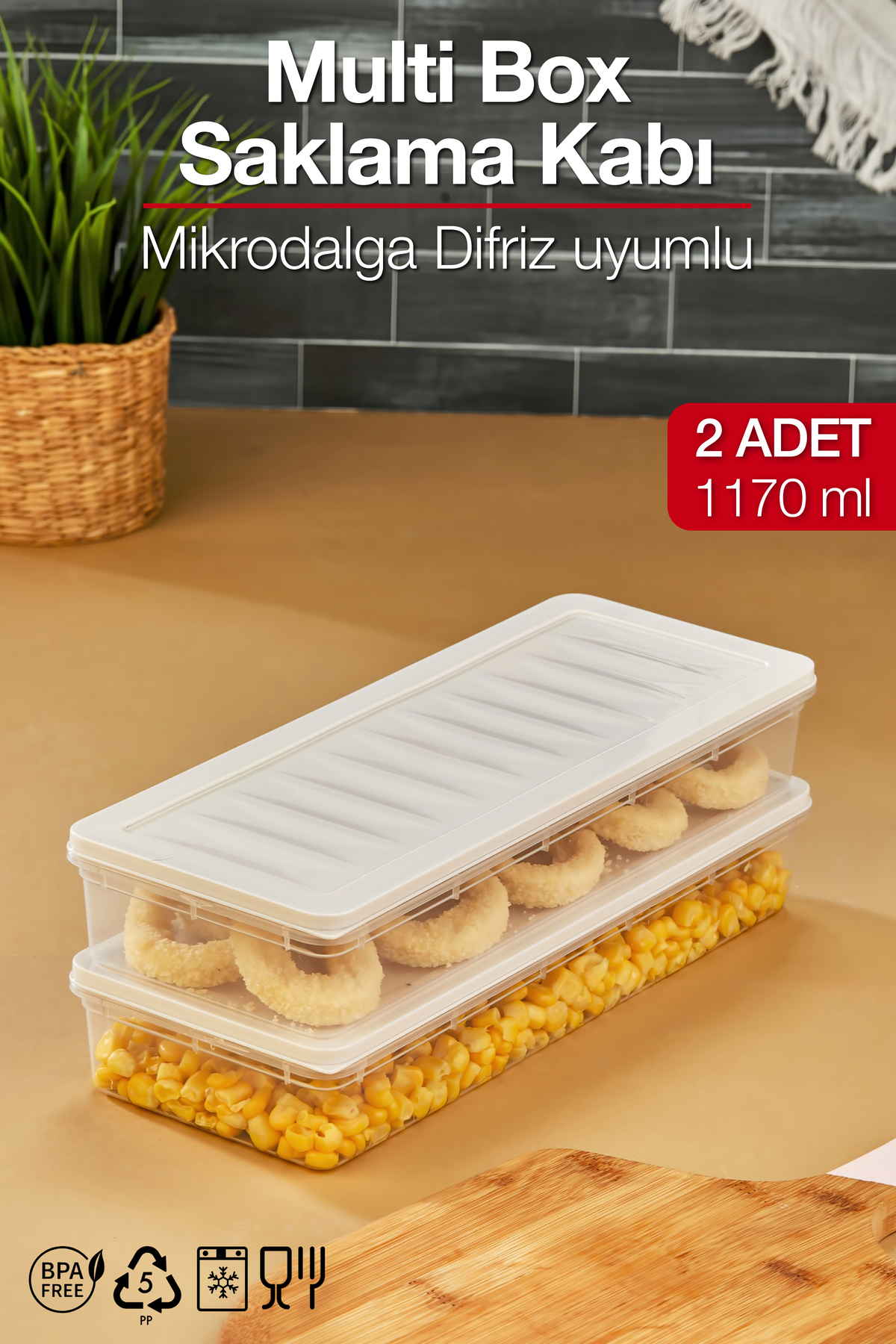 Pazarika Multi Box 2 Li Set Saklama Kabı Seti - Dondurucu