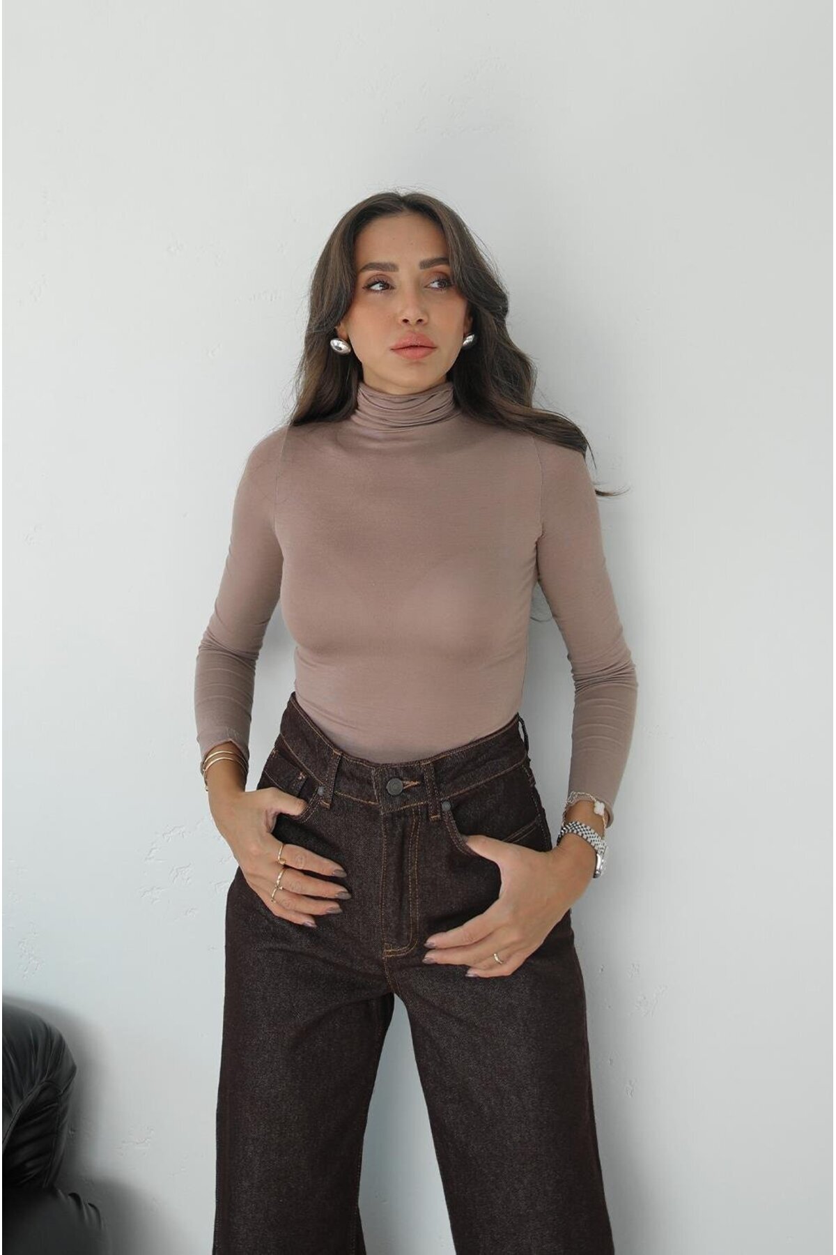 Havoş Mink garbós nyakú átlátszó blúz