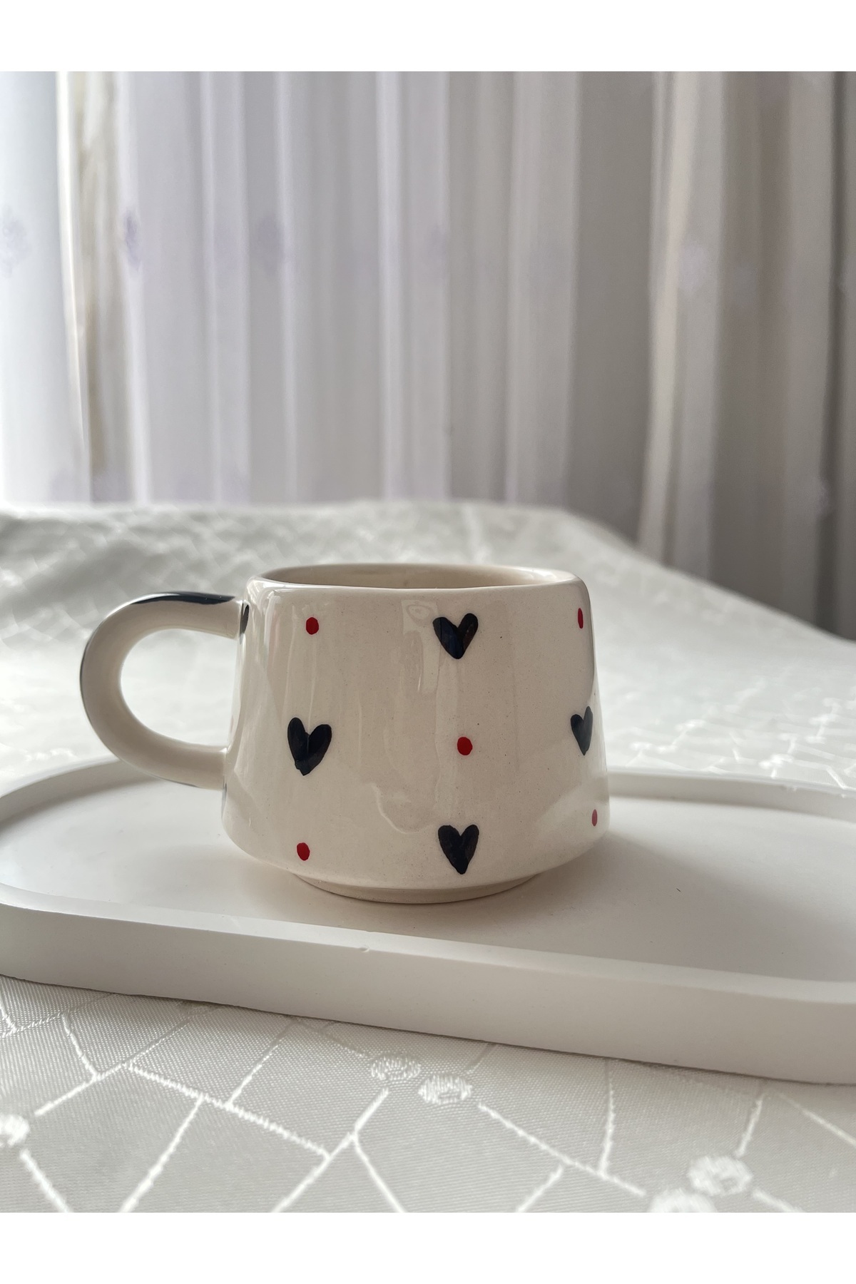 Kalpli El Yapımı Kupa Bardak 200 ml