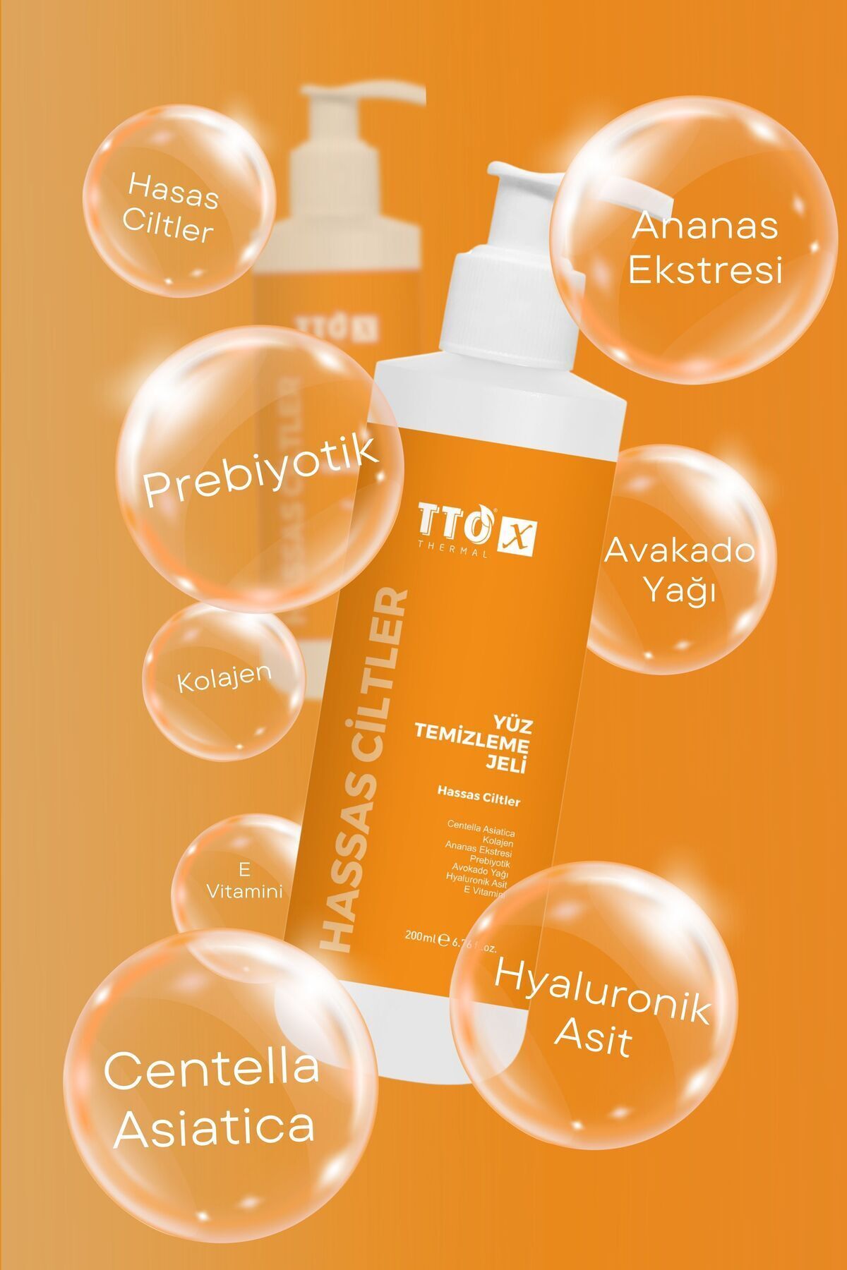 Yüz Temizleme Jeli Nazik Arındırıcı 200 ml Kolajen X Hassas Ciltler — 8684576001238 — تصویر 4 از 7