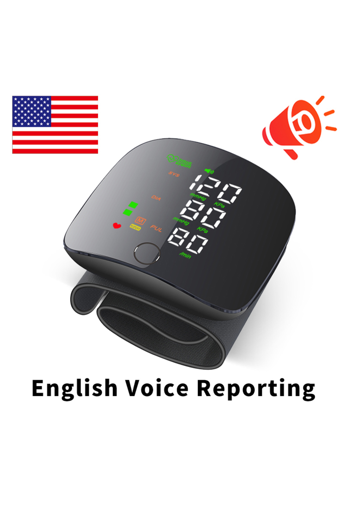 Choice A02-English JUSTLANG Rechargeable Blood Pressure Monitor 2 Users Medic...