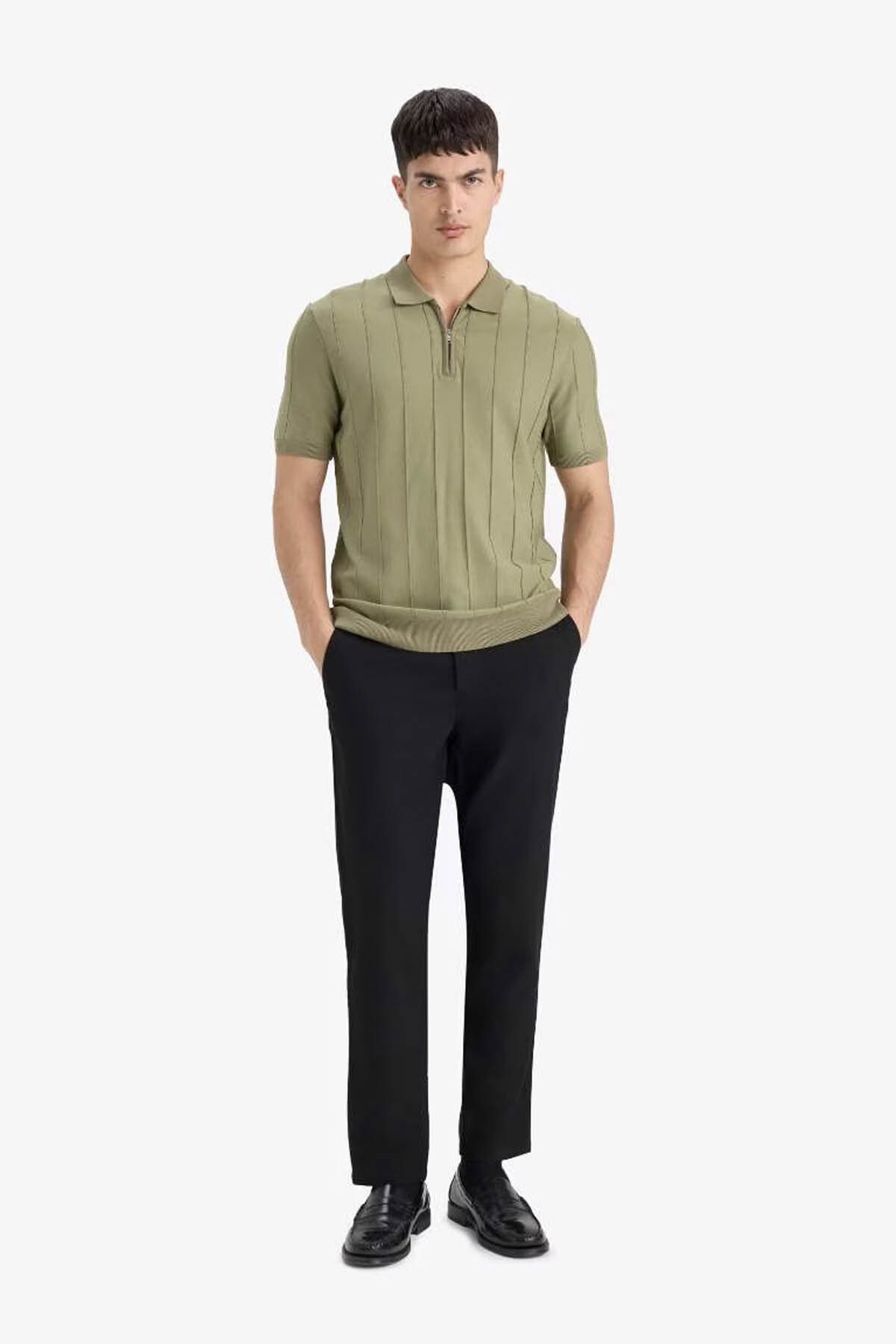 دفاکتو شلوار مردانه مشکی راسته Jogger Fit مدل B8577AX/BK27