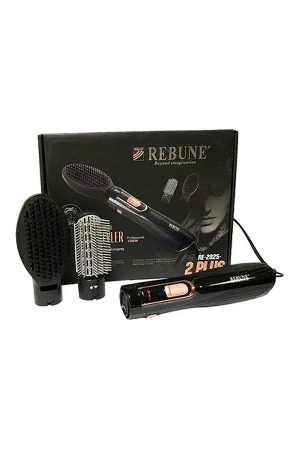 مصفف شعر ريبون مع ملحقين - أسود