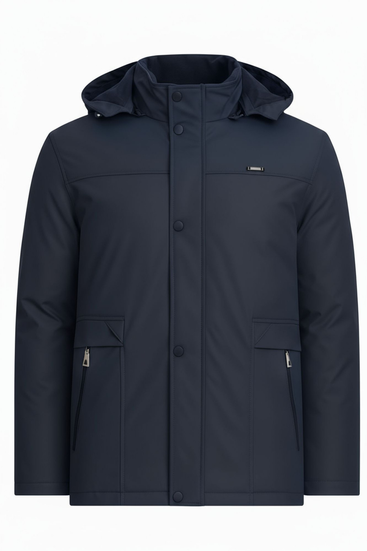 SİVAİST Erkek Lacivert %100 Su Ve Rüzgar Geçirmez Kürklü Çıkartılabilir Kapüşonlu Mont&Kaban
