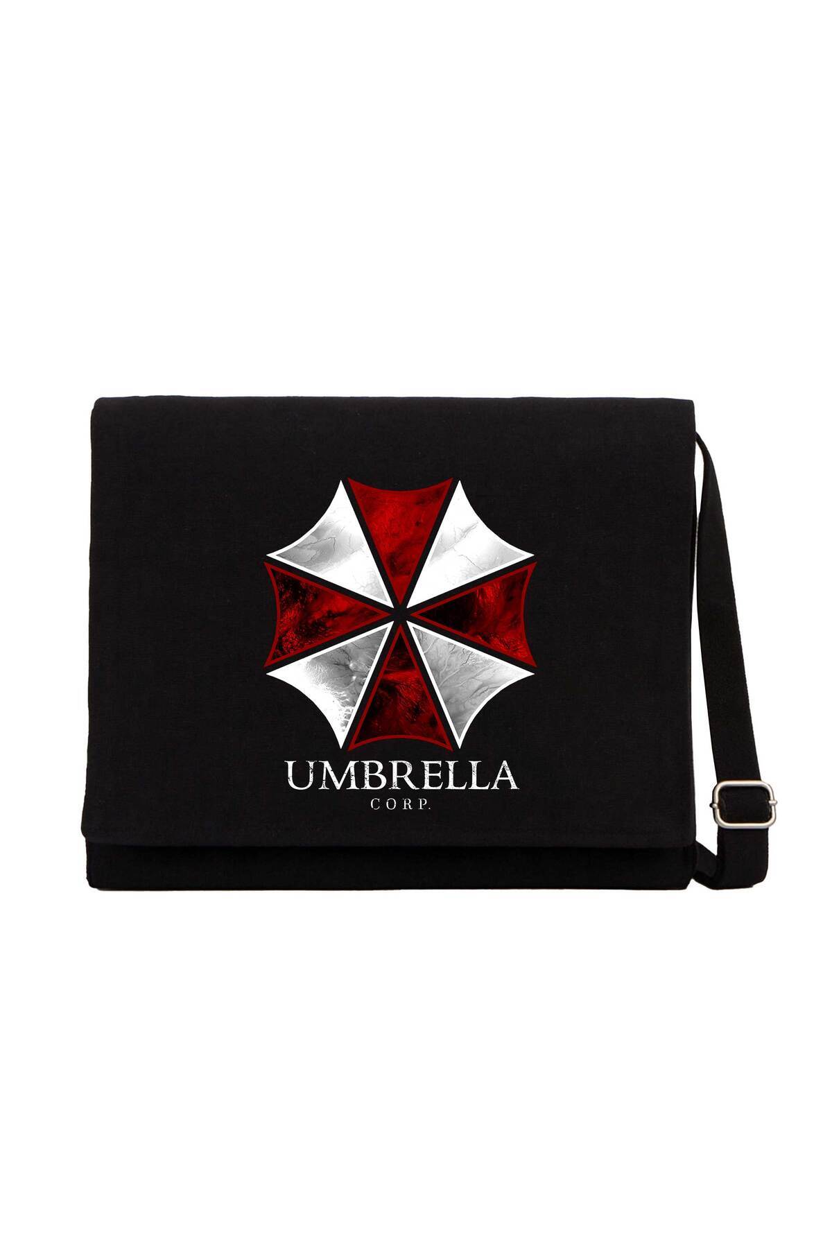 CrowsGate Resident Evil Umbrella Corp Siyah Kanvas Postacı Çantası