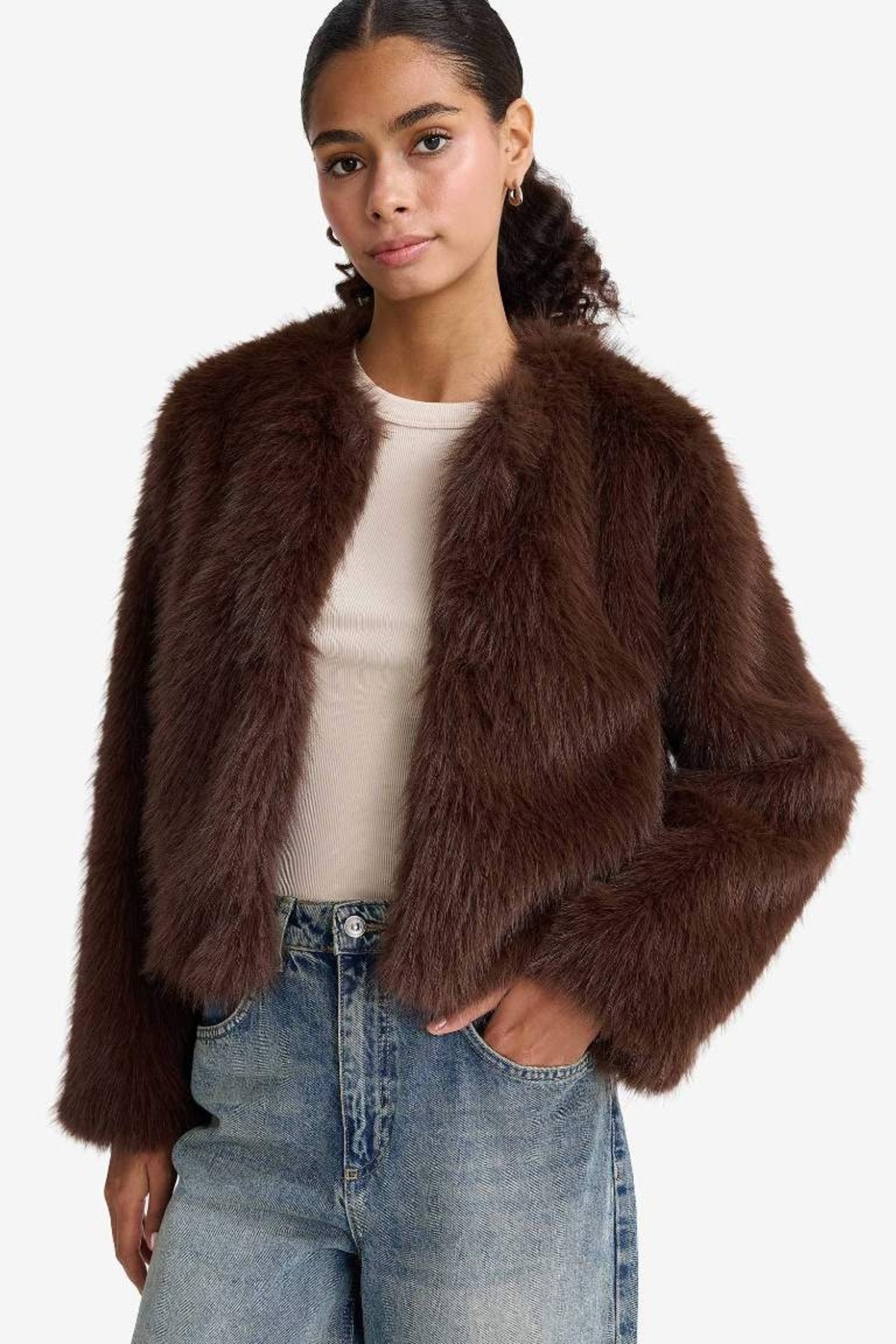 Defacto  Regular Fit Kısa Suni Kürk F2147AX25WN - Görsel 5