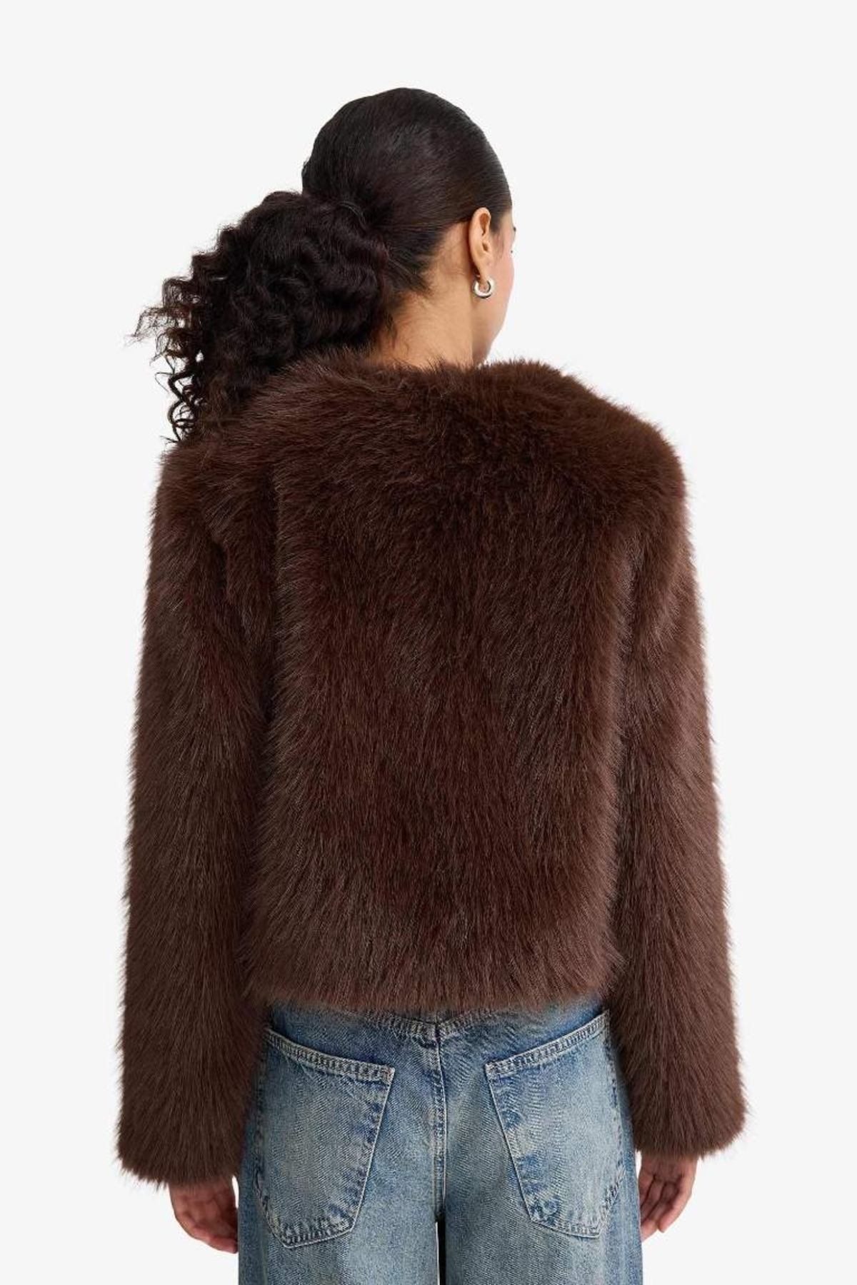 Defacto  Regular Fit Kısa Suni Kürk F2147AX25WN - Görsel 2